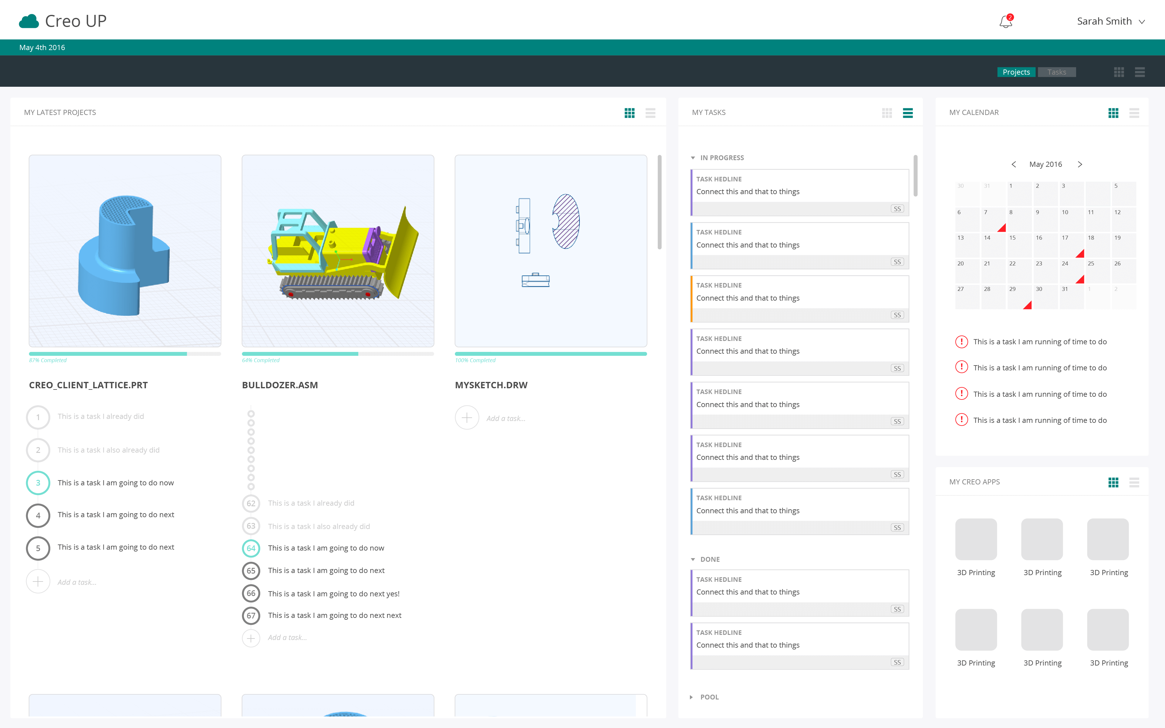 "Creo Up" portal mock up, 02.