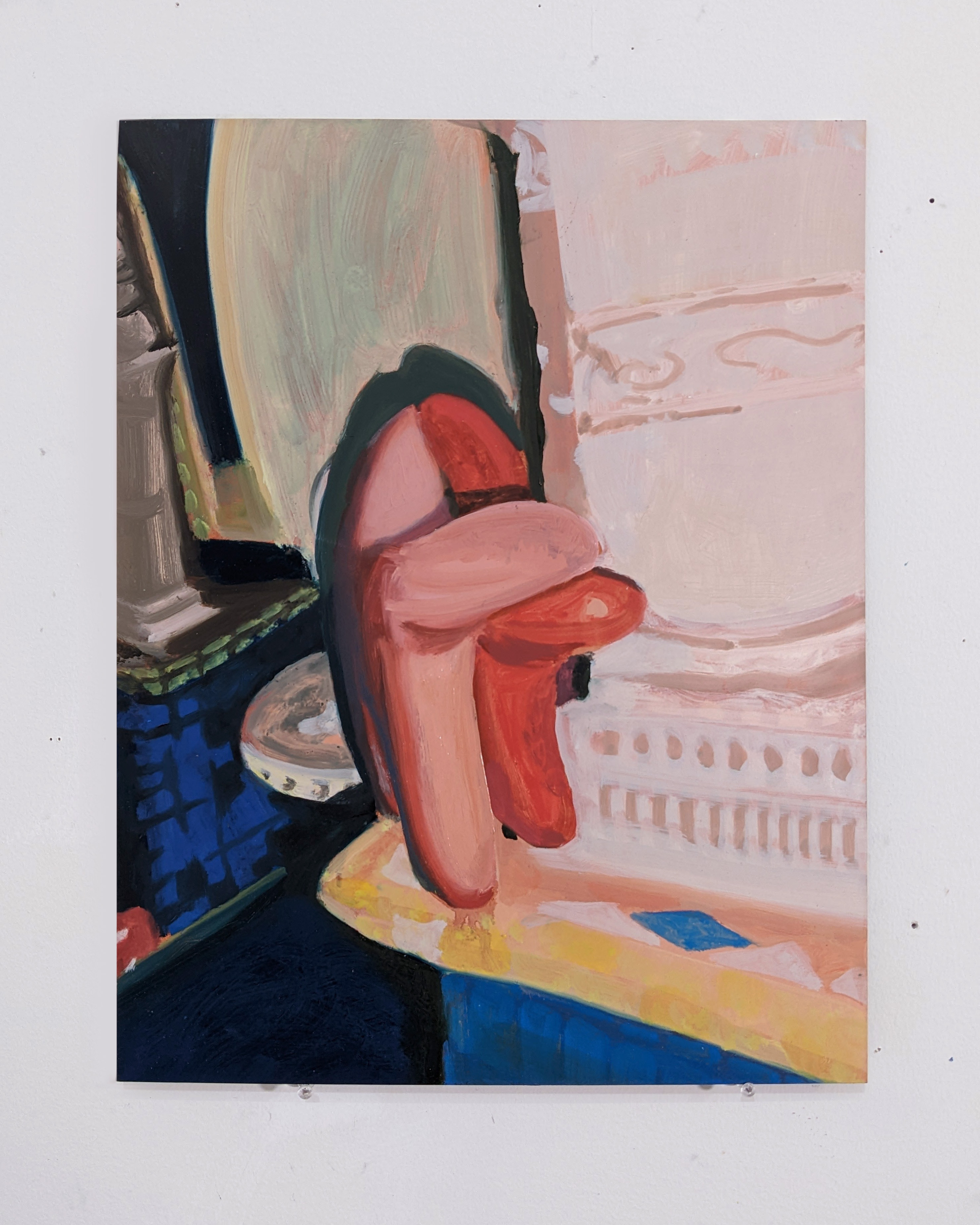 Pressed Couple, 2022. 14” x 18”. Oil on board.