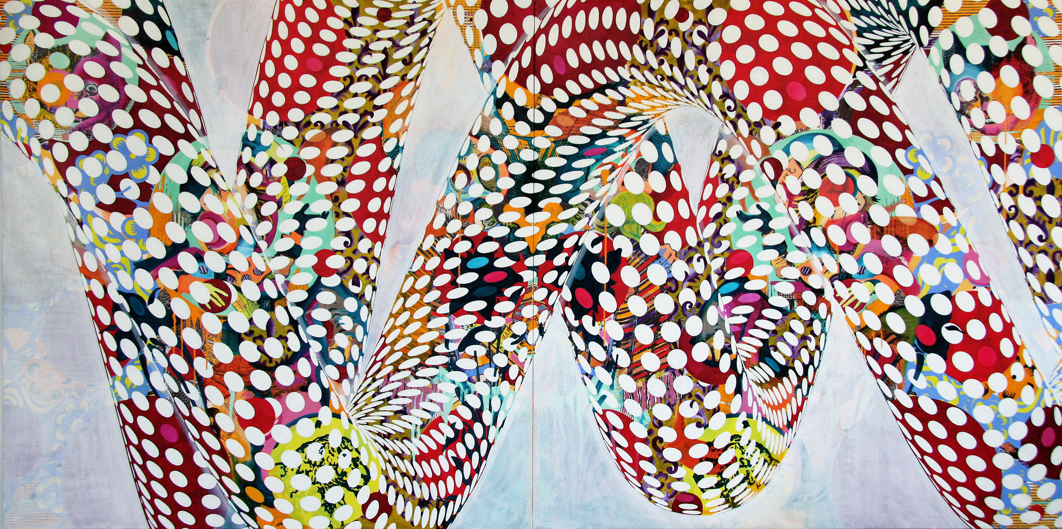 Loop #5, 2012. Oil on canvas. 200x400 cm.