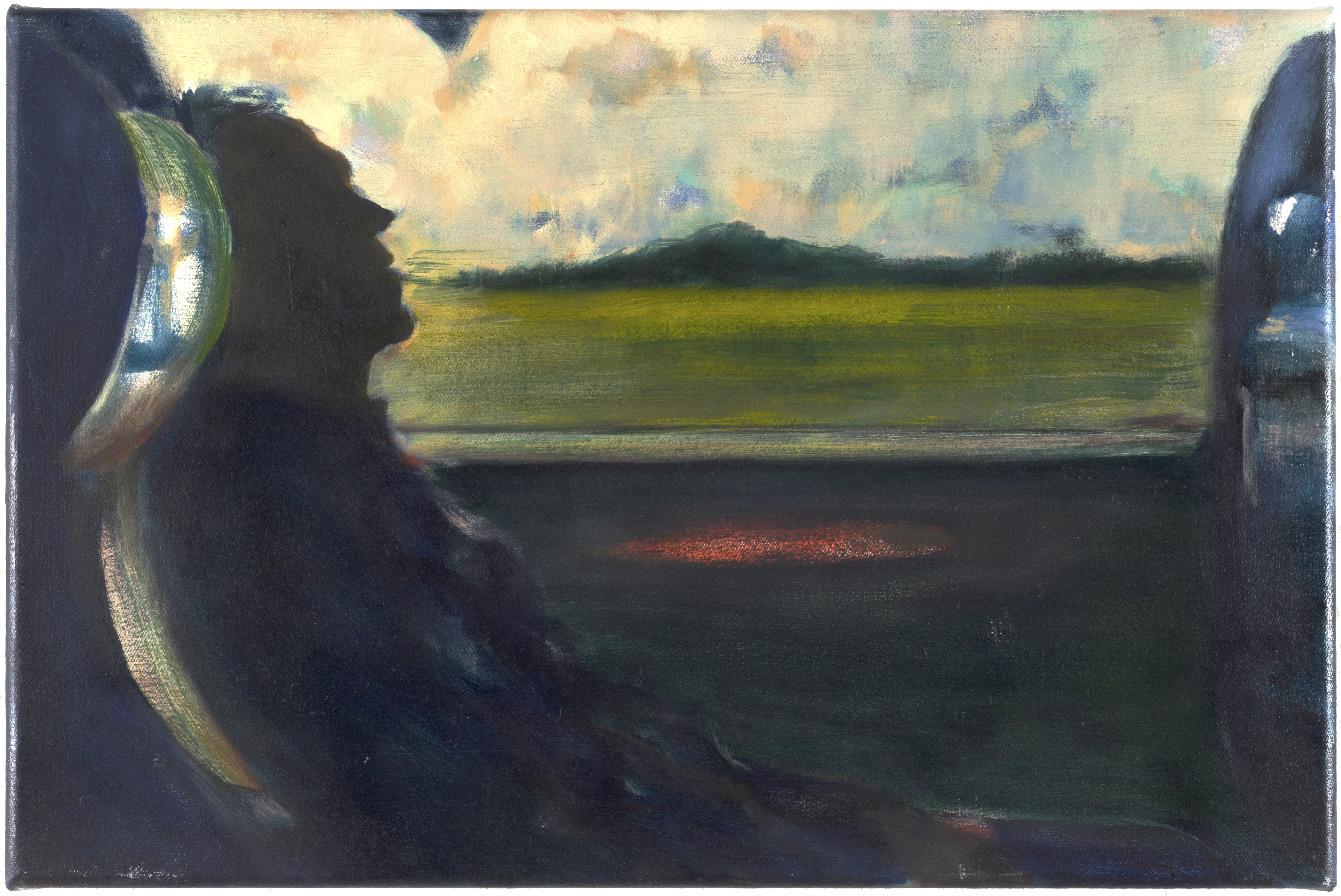 "Window seat", 26x39cm, oil on canvas, 2019