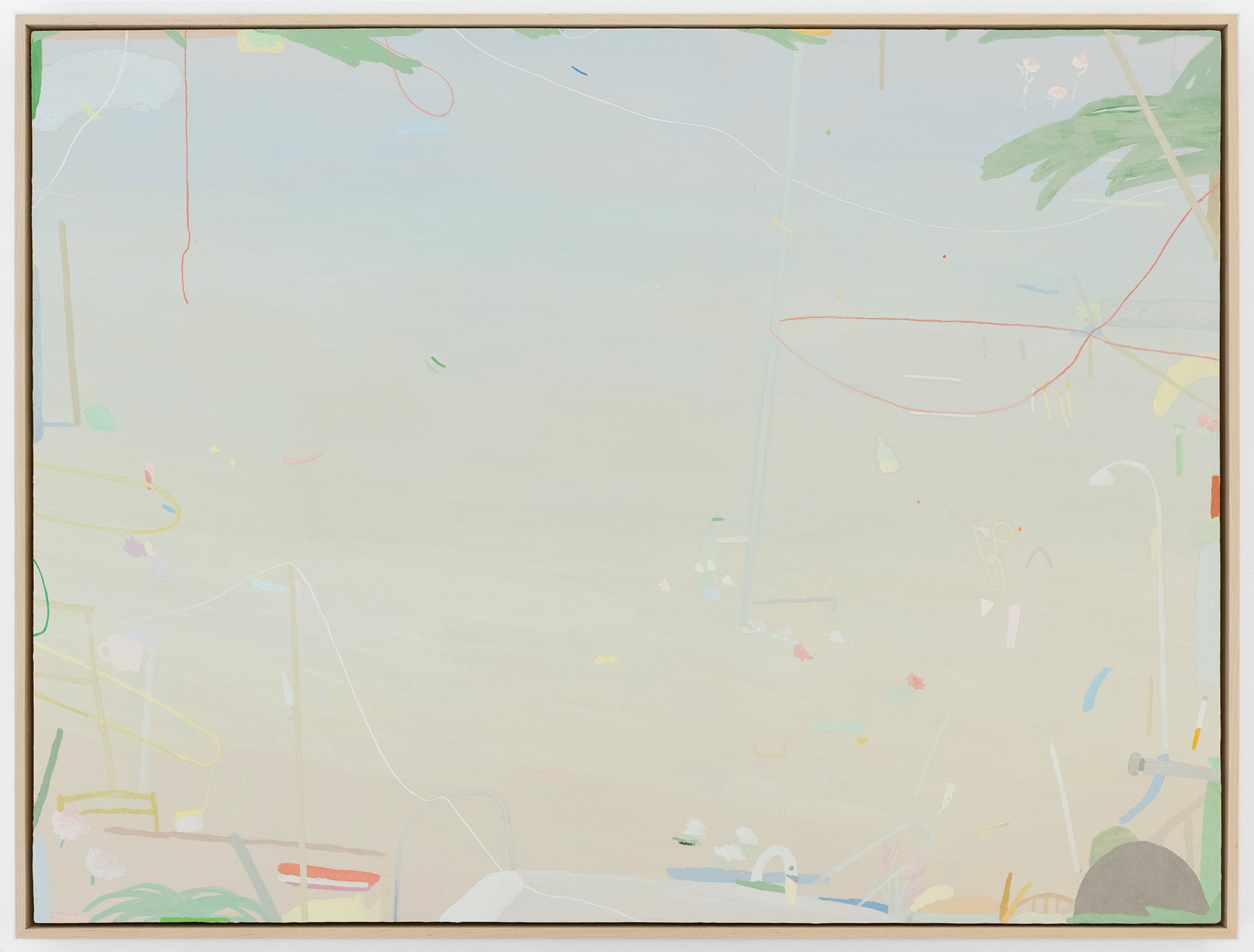 Cigarette, Roses, String, Swan, 30 x 40", 2021