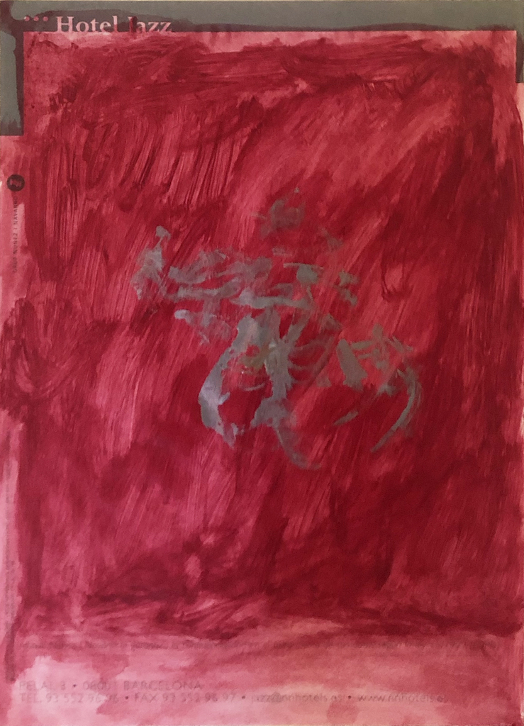 Vaginal Davis, "Come On Daughter Save Me LP (Hevel)", 2015, Clear vinyl 12 inch record, accompanied by a unique nail-polish-and-ink work on paper, 12 × 12 in/30.5 × 30.5 cm
