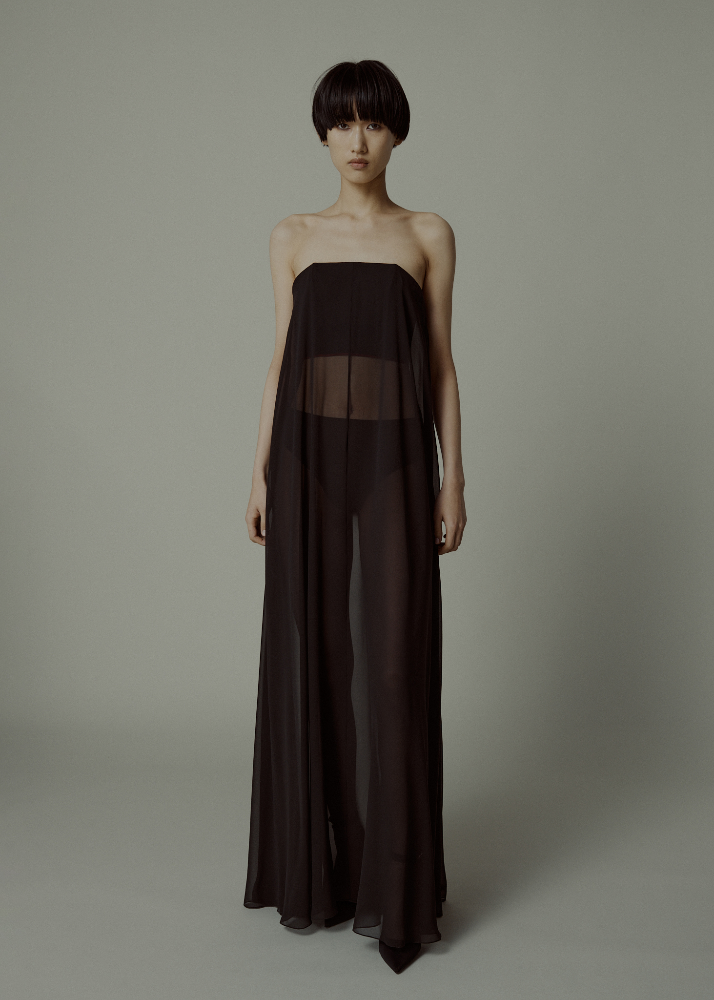 FRIDA DRESS IN SILK GEORGETTE, NOIR | 2200 GBP