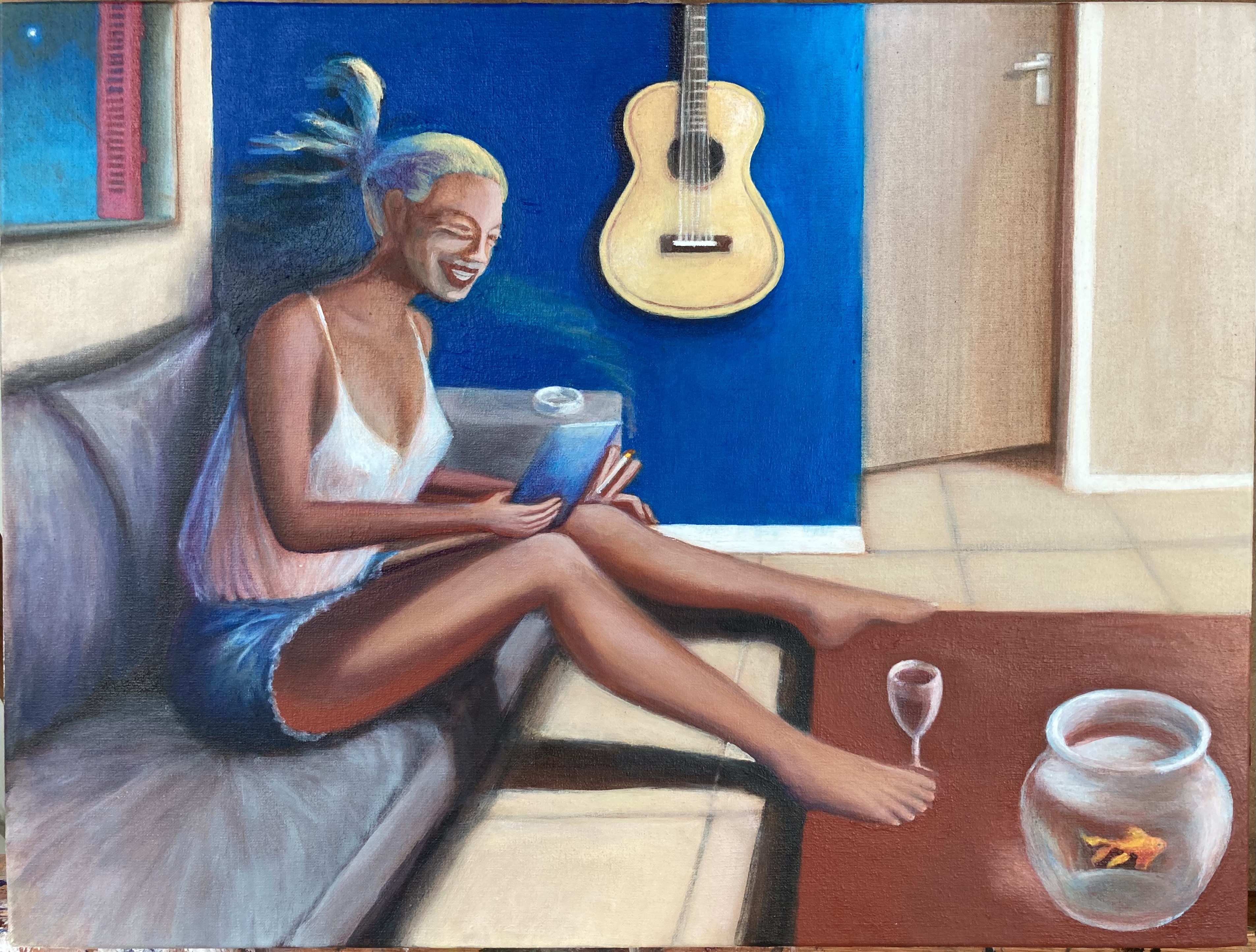A cura (Acabou o Covid!) | 40cm x 20cm | Sergio Gil | 2020 | Acrilica sobre tela
