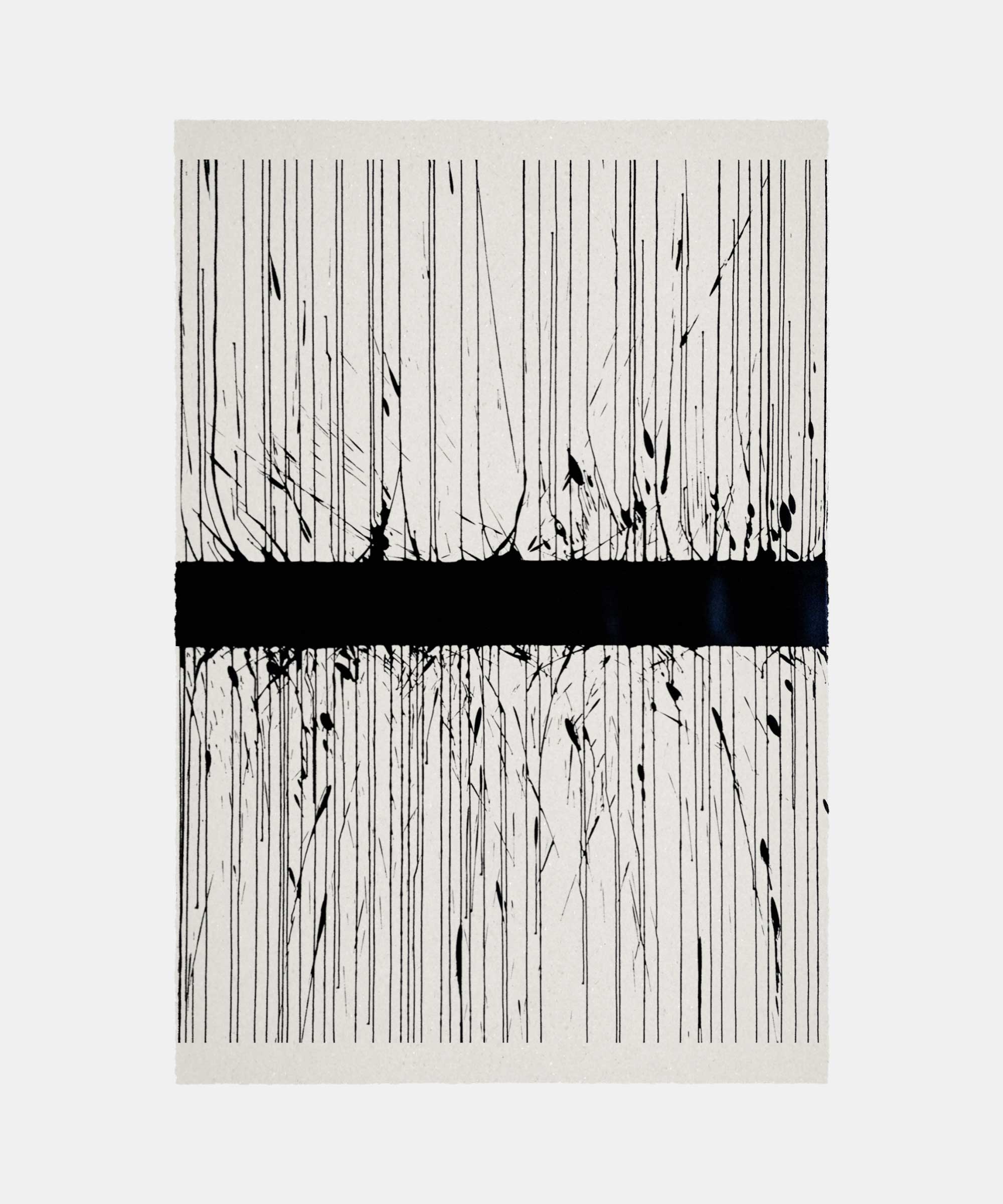 Two black lines, 2015. Acrylic paint on paper. 76&#160;×&#160;112&#160;cm.