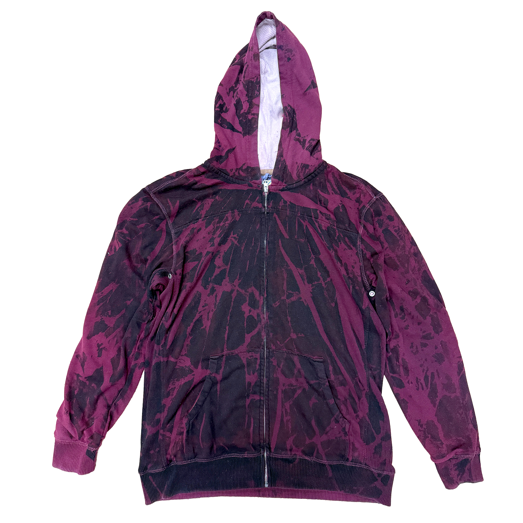 double layer thermal lined zip hoodie allover printed with textile dye
