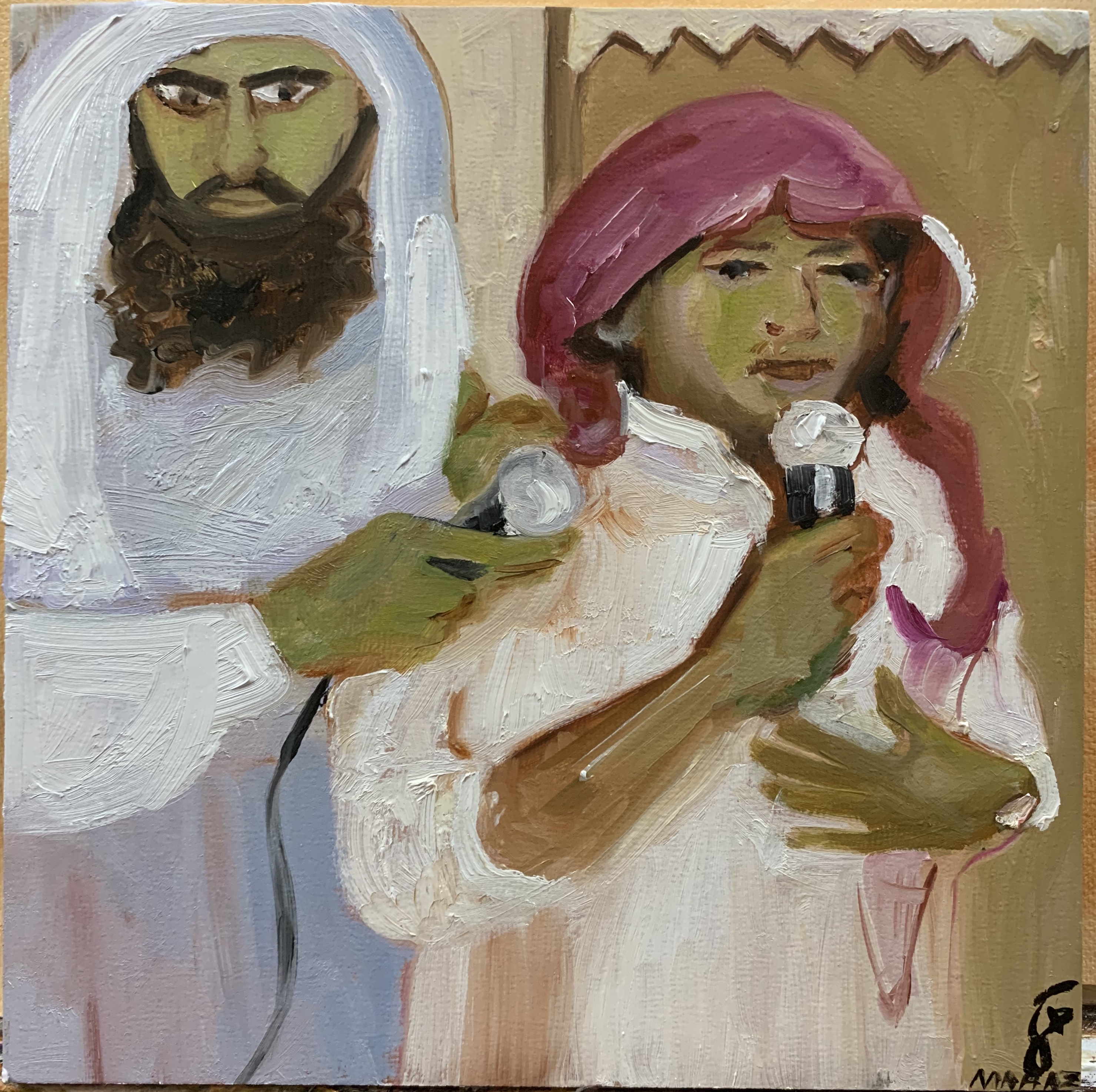 You Want Happiness? Take My Number - Oil on 8x8" wood - 2020