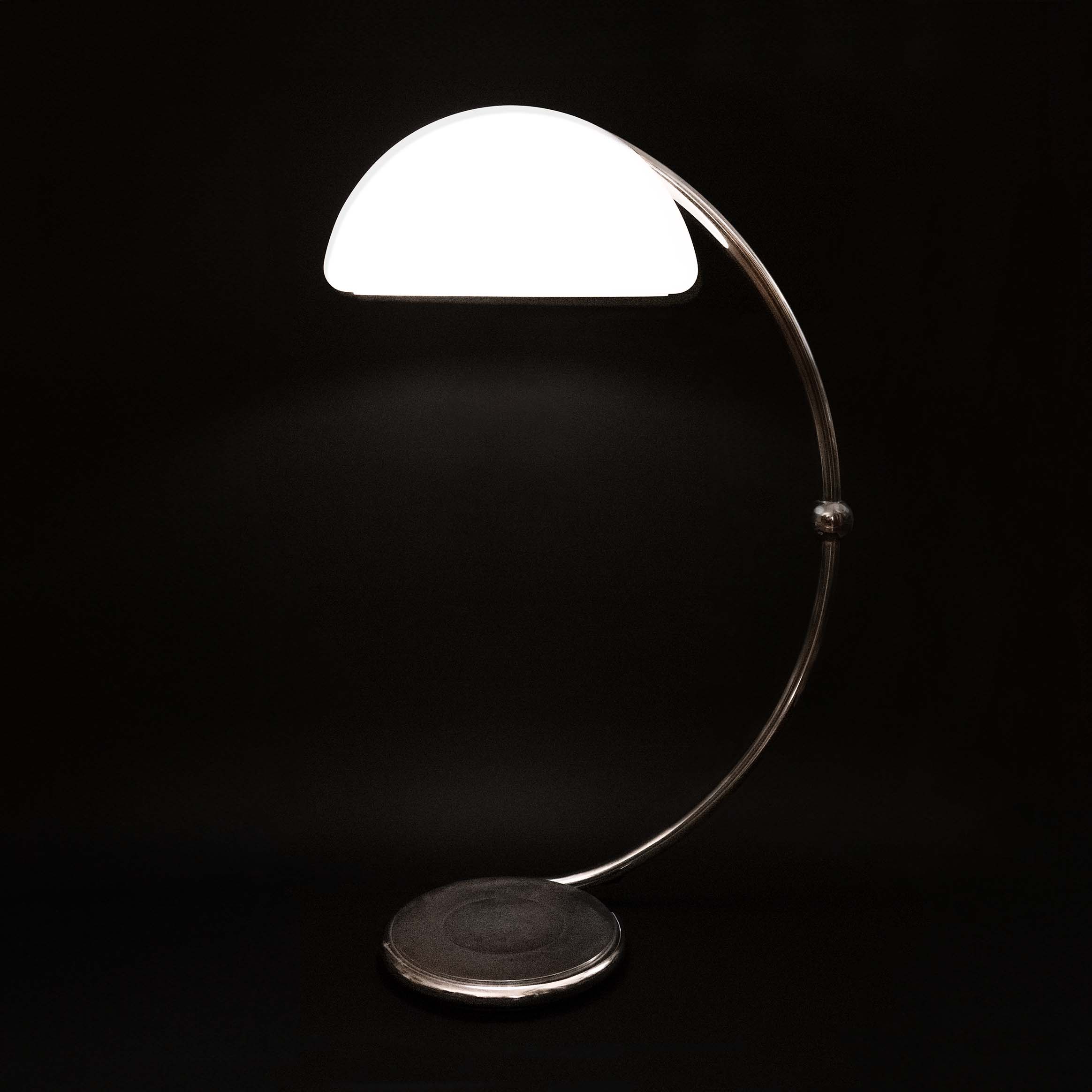 chrome serpente lamp elio martinelli for Martinelli luce