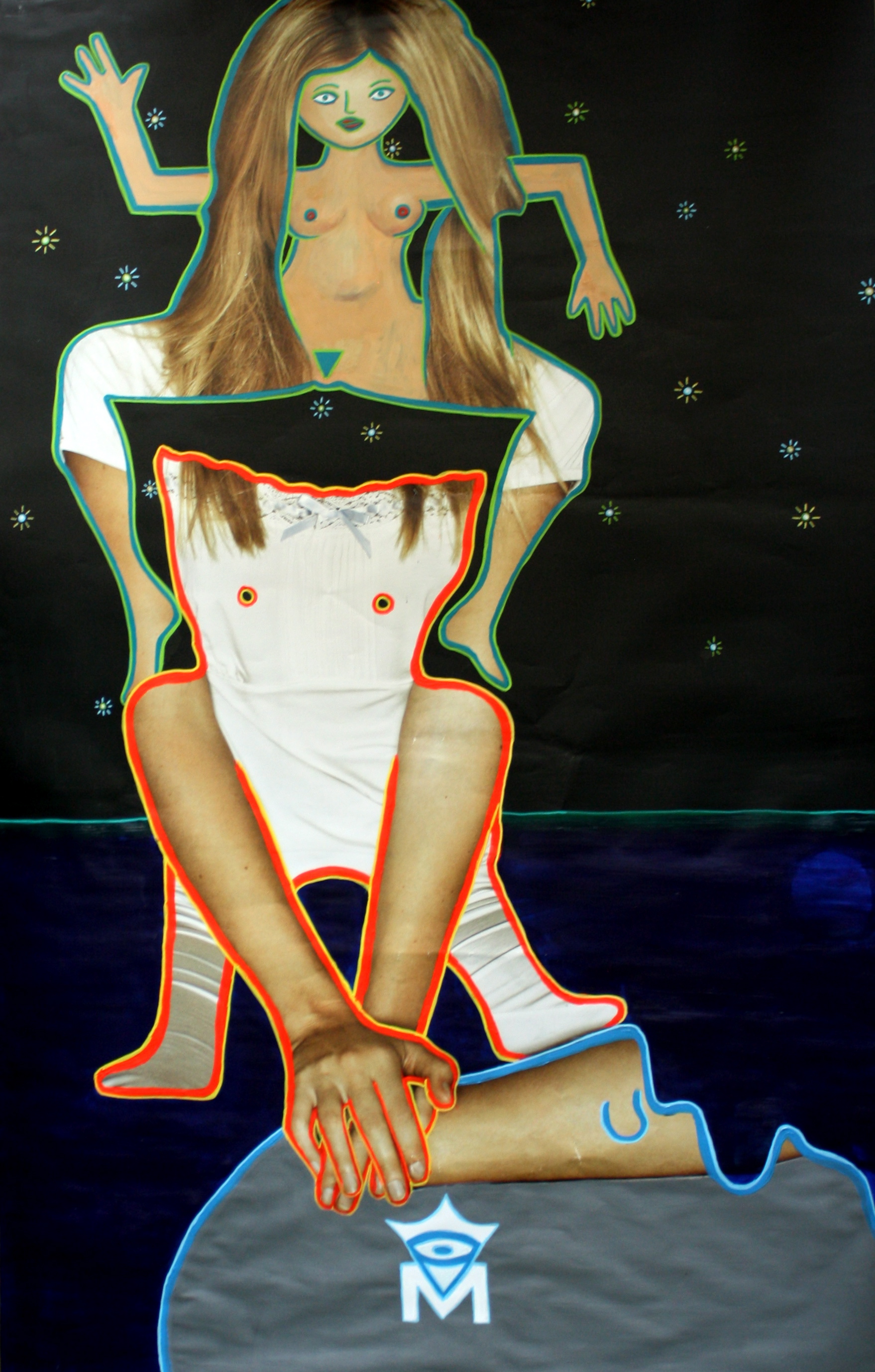 Virtual Mary, acrylic on poster, 183cm x 113cm