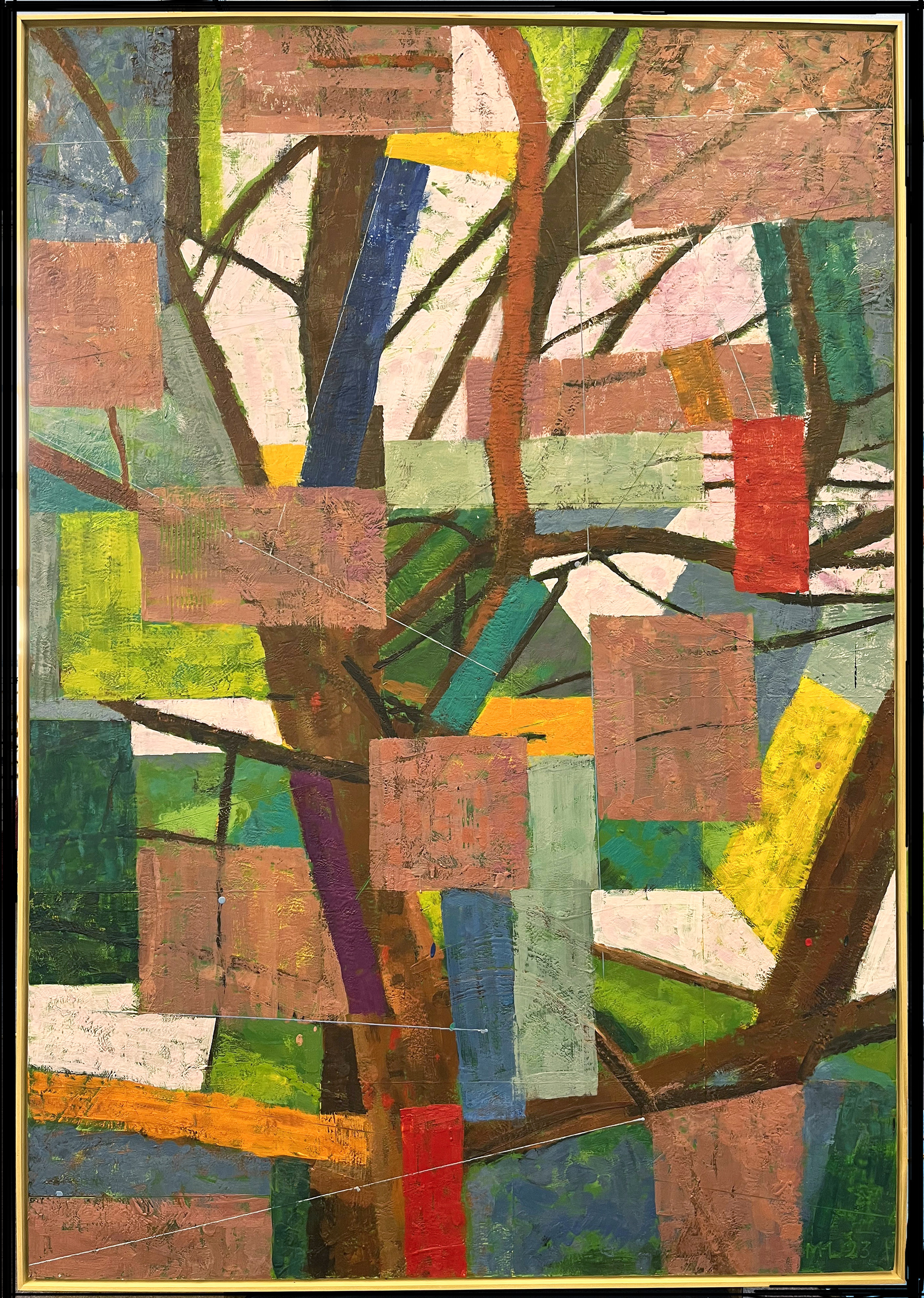 Merger. 2023. encaustic on panel. 65" X 45"