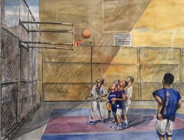 Basketbal 2008 - watercolor 40x50 cm