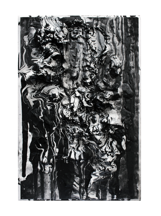 Punto medio, 2022- 50x35cm - Acrylic and clay on wood