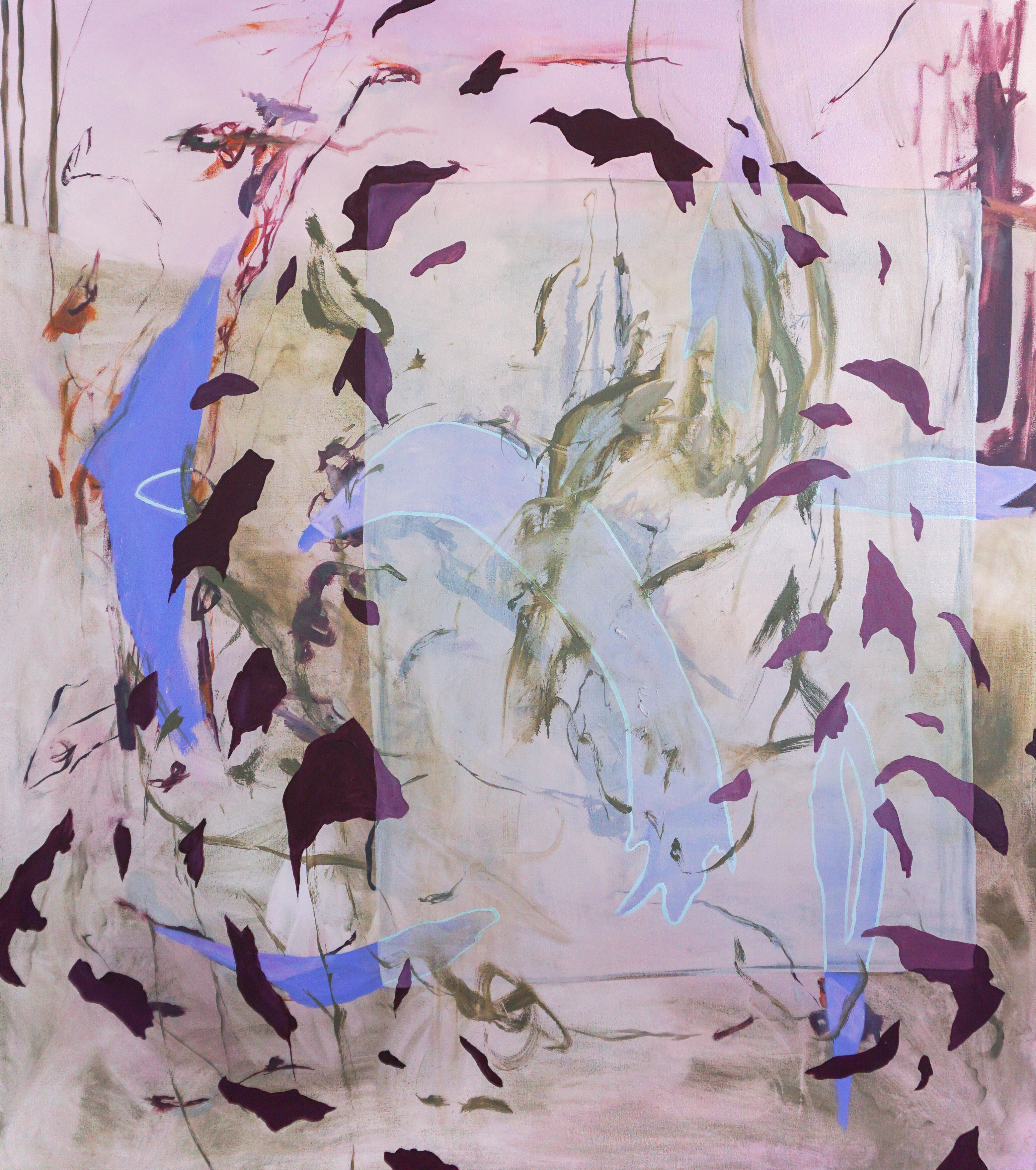 Dark Lavender Interlude, Oil on Canvas, 48 x 54 in.