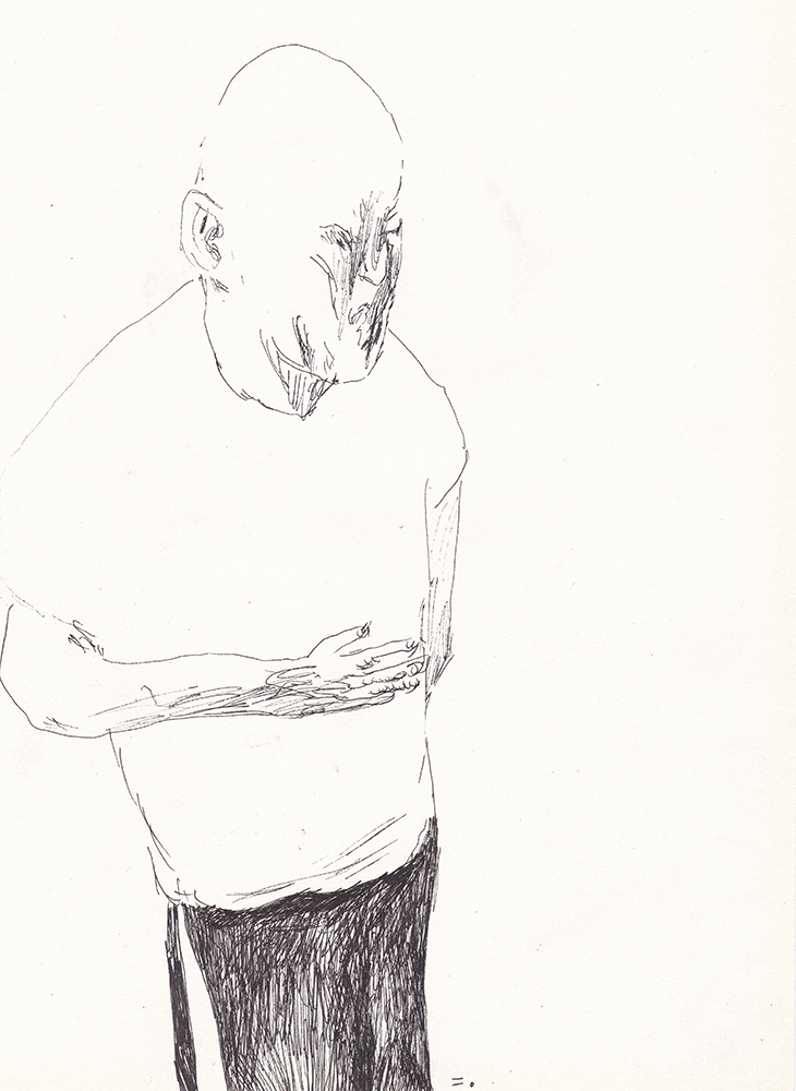 불편, 2018, pen on paper, 24.1*17(cm)