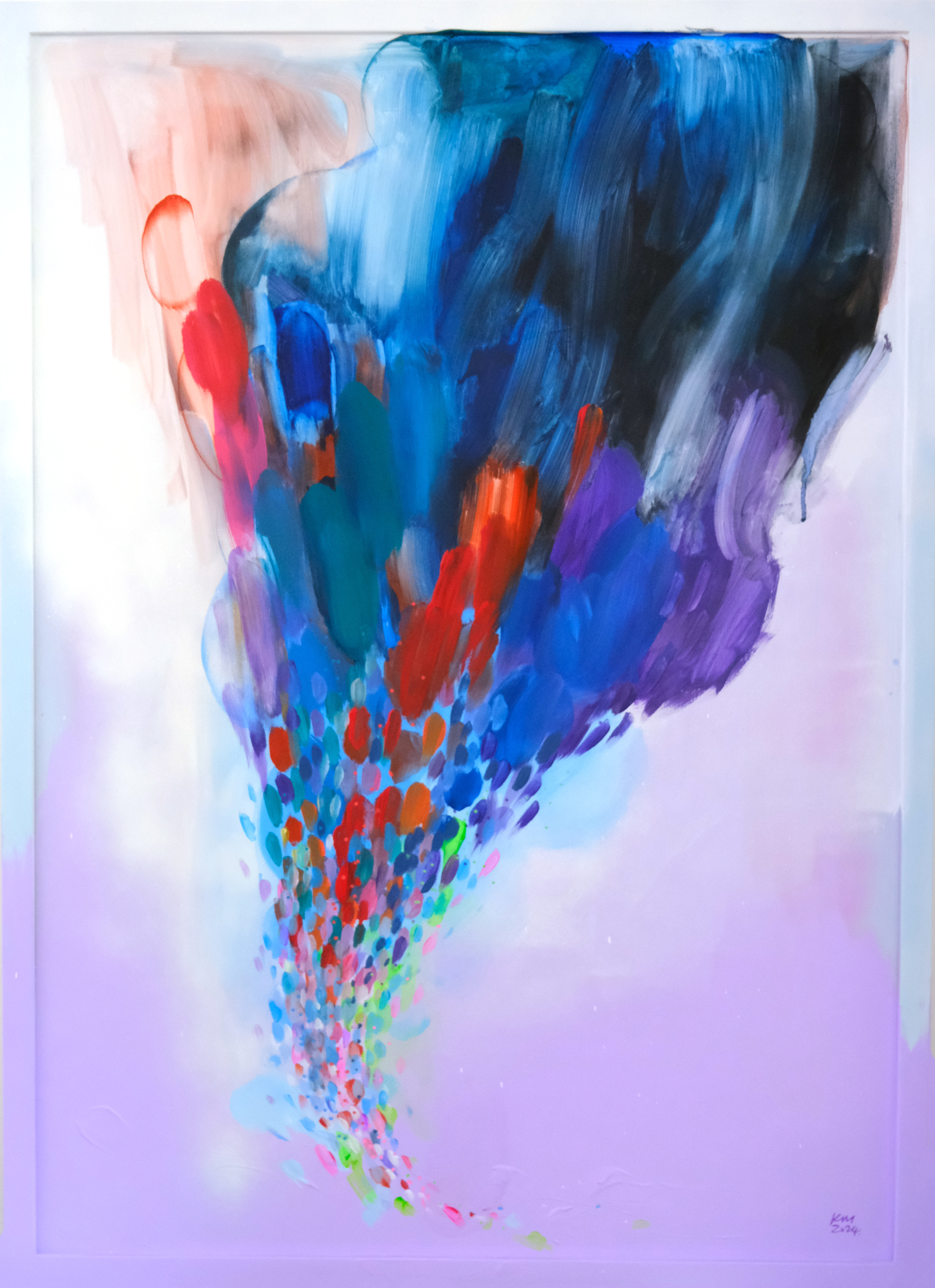 Lifting Colour IIIAcrylic & spray paint on glass & wood22"x 48"2024