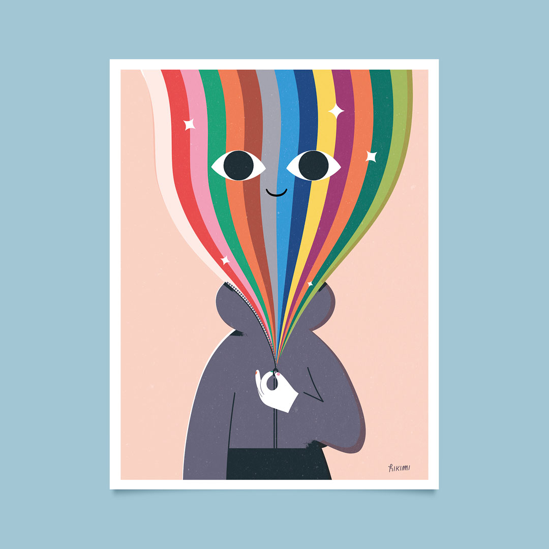 Illustration of Pride print by Hikimi available for purchase.