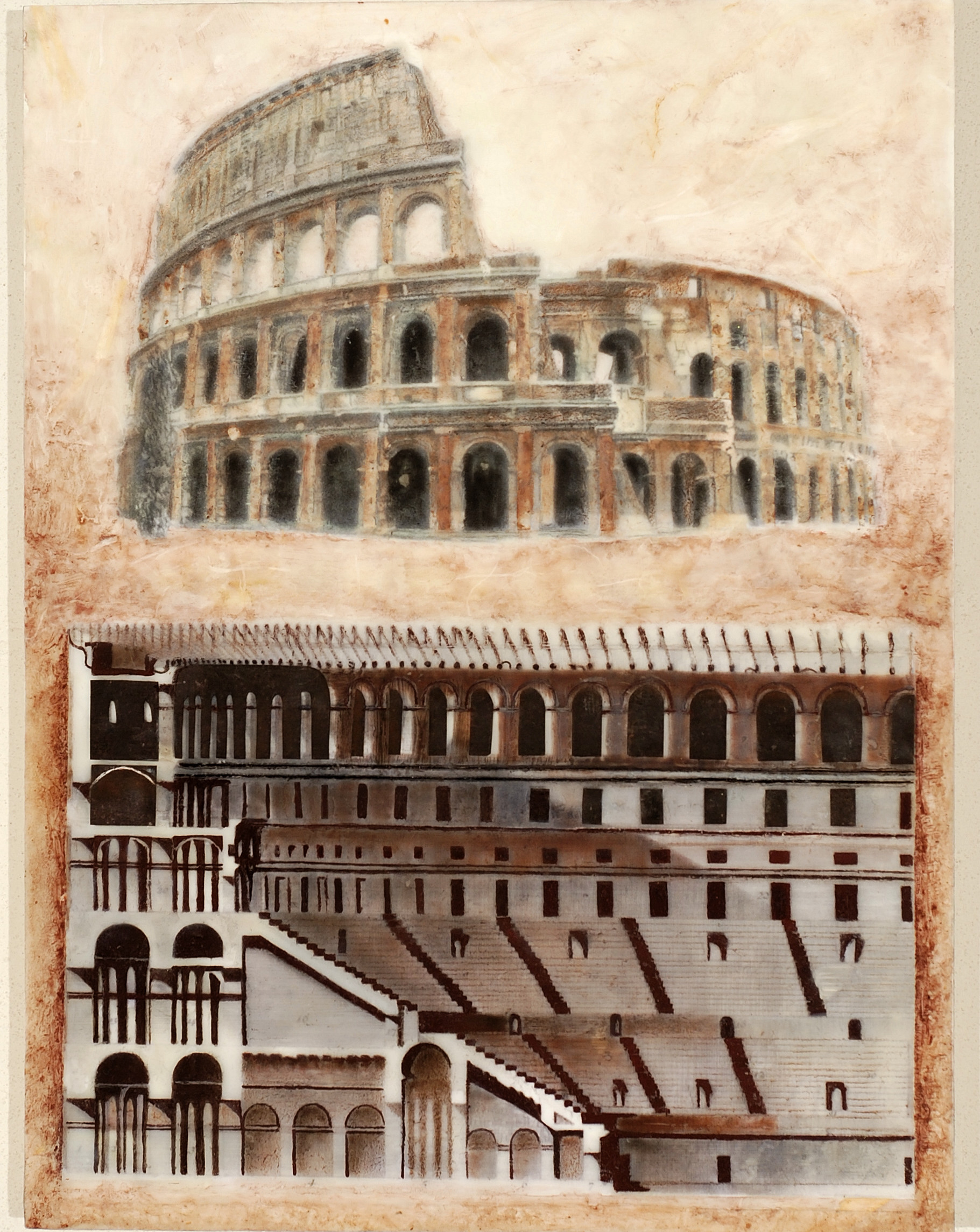 Icon, 2016, encaustic and mixed media, 12 X 9 inches