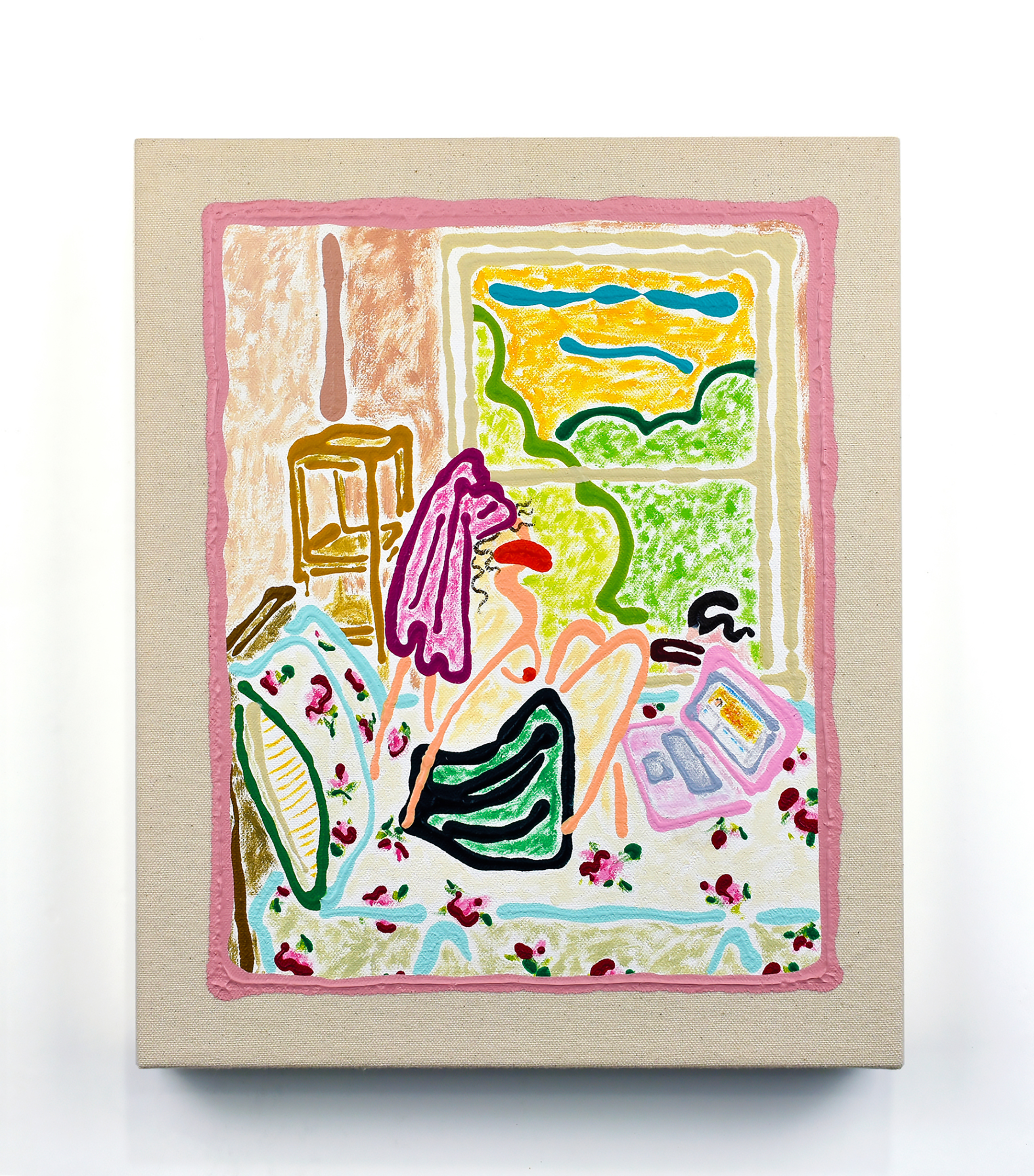 Window Peeper, 2019, 10&rdquo;x 12,&rdquo; acrylic on canvas