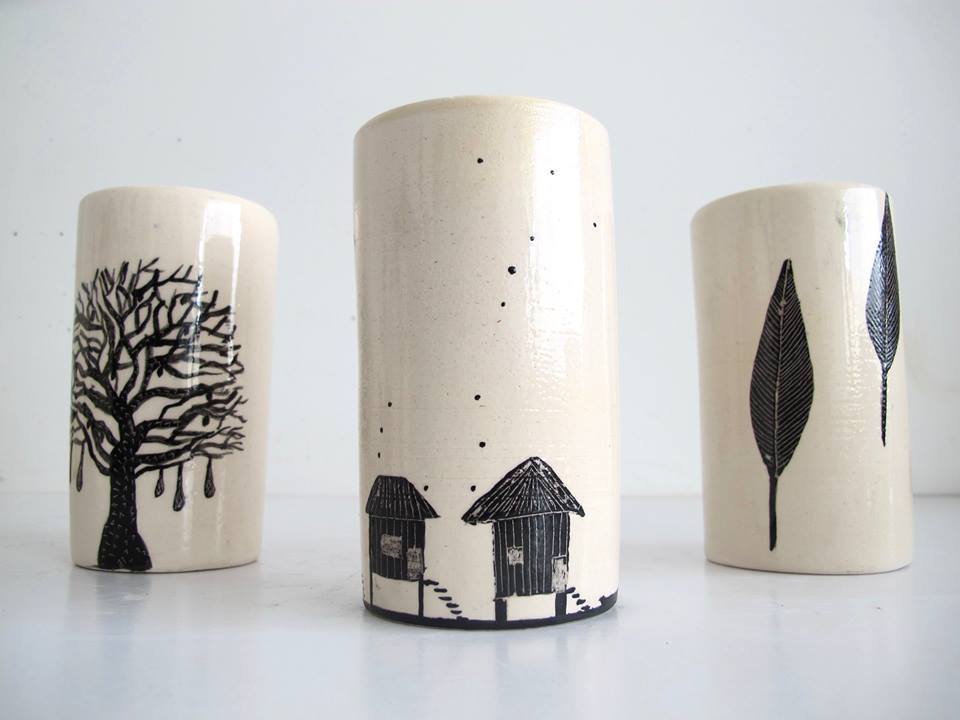 Putumayo Vases. Low temperature ceramics. Thrown in electric wheel. Copper and titanium glaze. Bogot&aacute; 2017