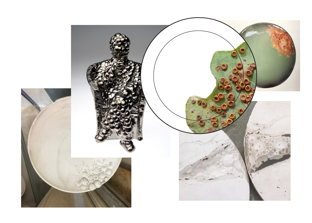 Telling a story of rebirth. Could be combined with ruination idea to show growth through the rubble. Collection would show a progression of growths. Two-tones for glazing, growth is seperate from the plate.