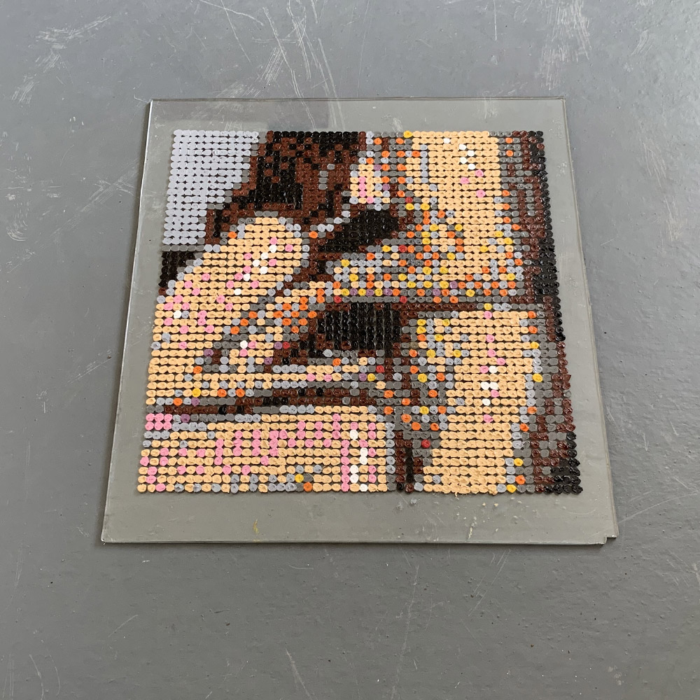 Amateur Couple II, oil on glass, 29 x 29 cm