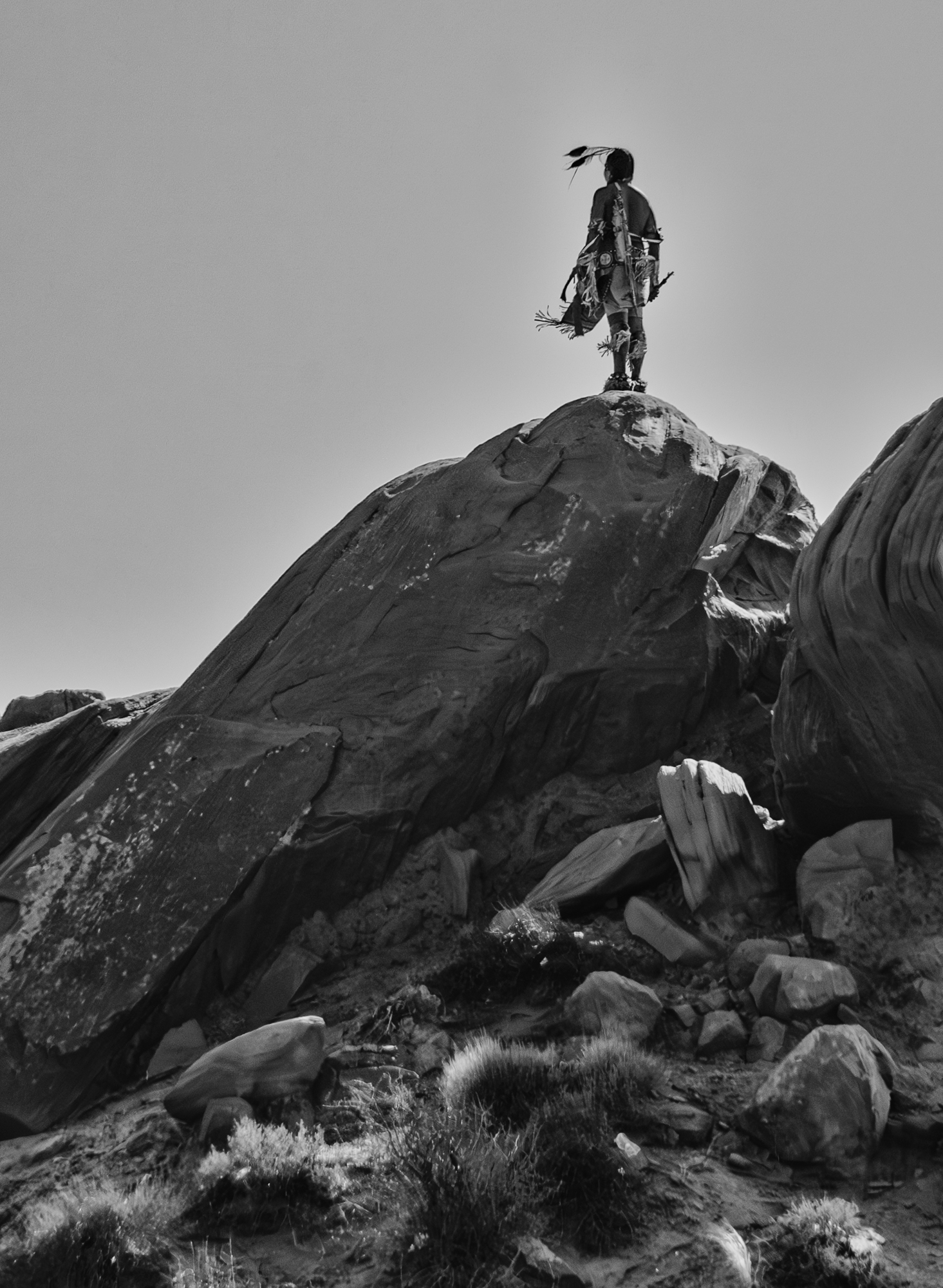 Indien Navajos. Monument Valley entre l'Arizona et Utah appartenant aux indiens Navajos. Fabuleux site cinématographique.