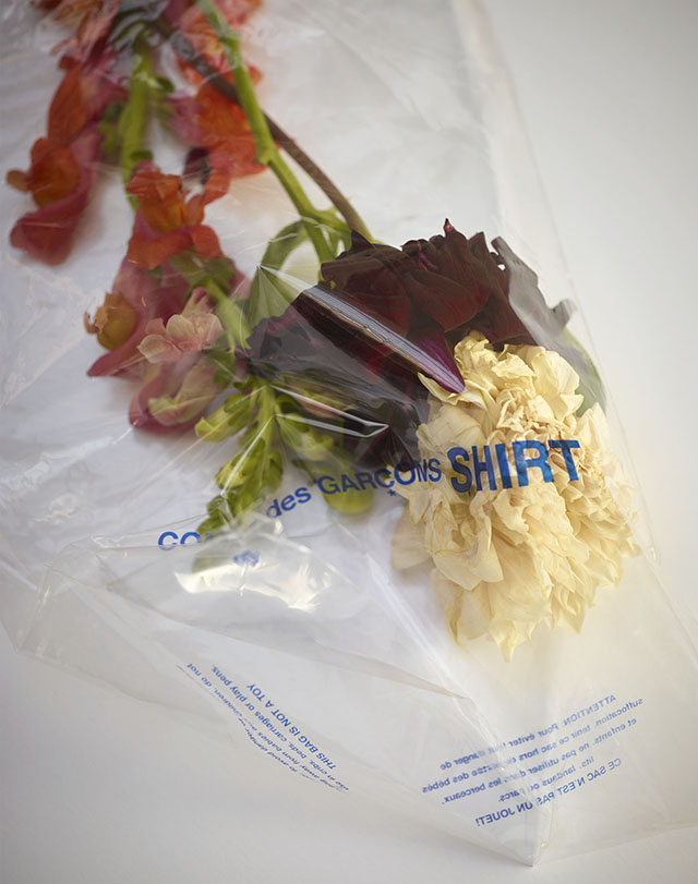 Still Life Photographer Daniel Schweizer uses florals to capture a conceptual piece for Comme des Garçons
