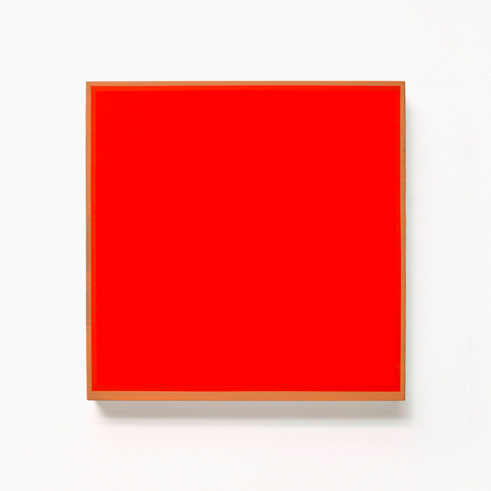 H VIIII (red), 2017, acrylic on wood, 40 x 40 x 5 cm