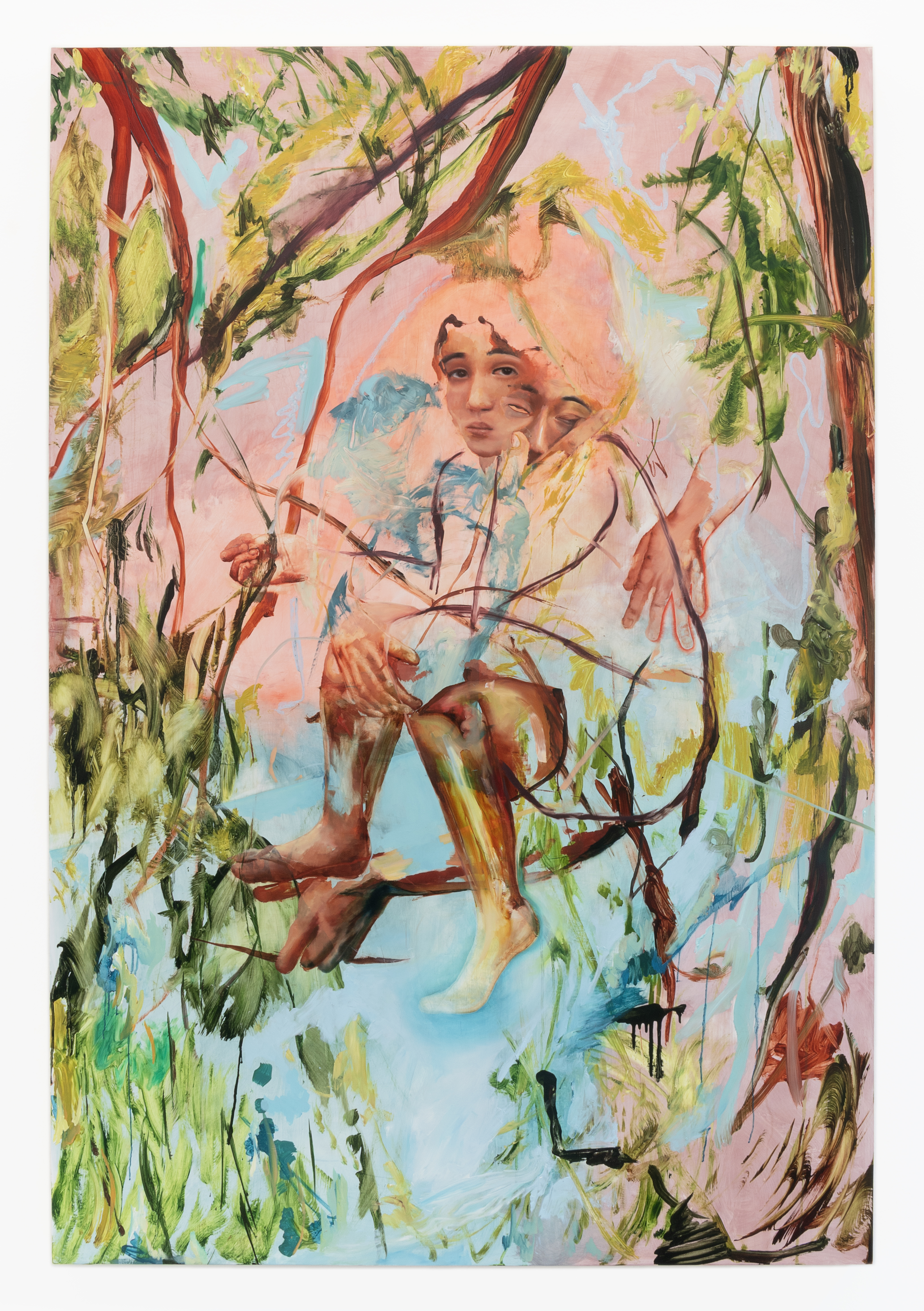 Zamba de mi esperanza, amanecida como un querer, 2025, oil on panel, 72 x 48 in.