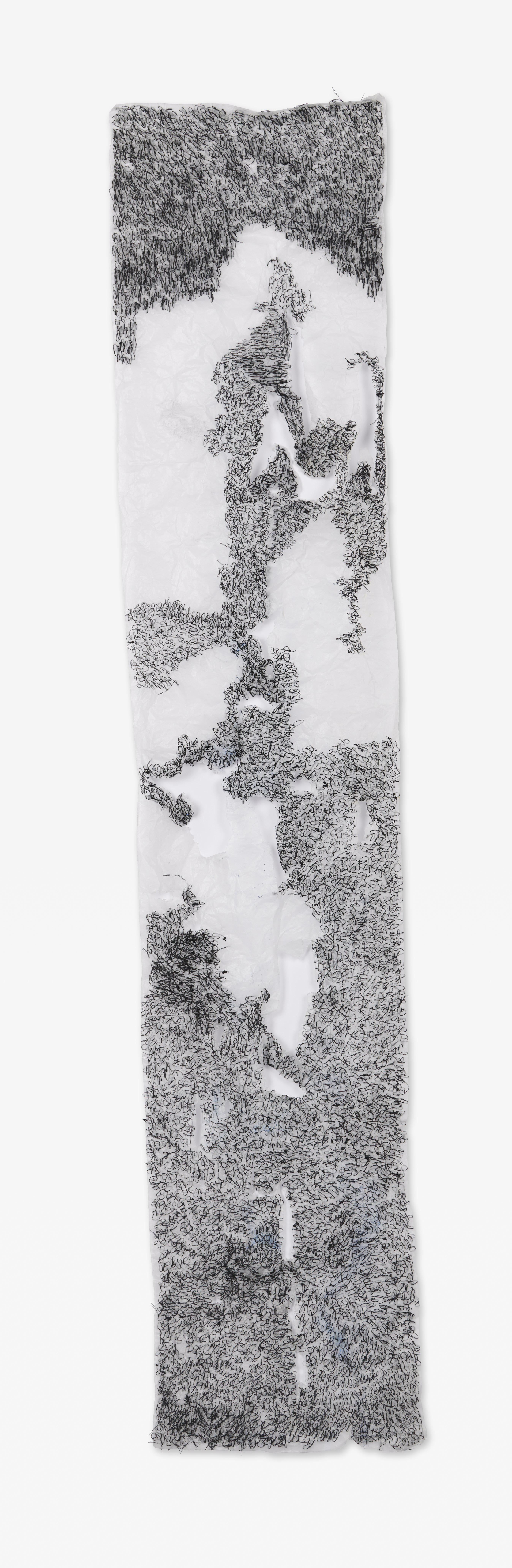 Nyakallo Maleke, Untitled, 2020, drawing on wax paper, 140cm x 29cm