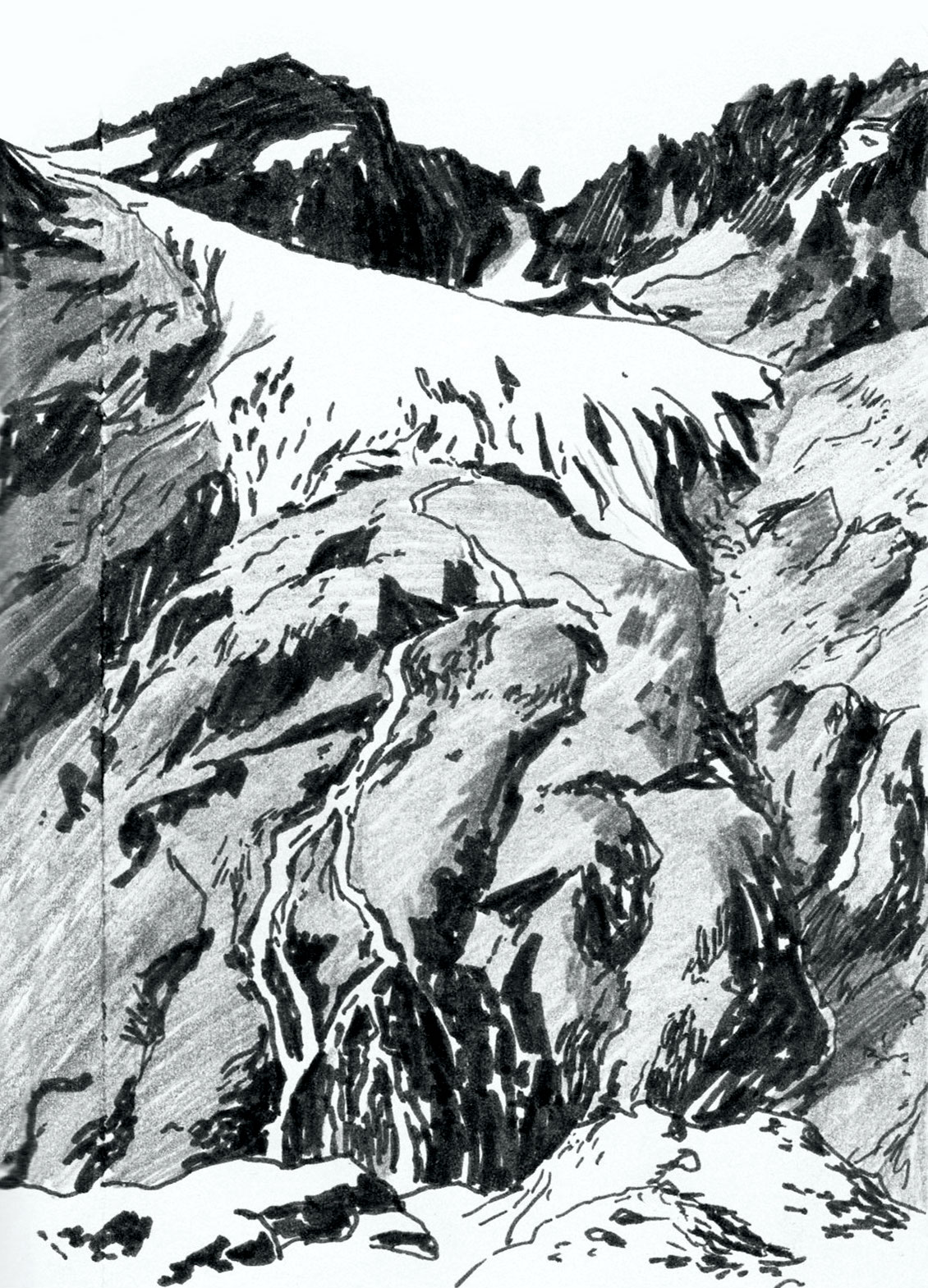 White Glacier - Ink on paper 20x30 cm