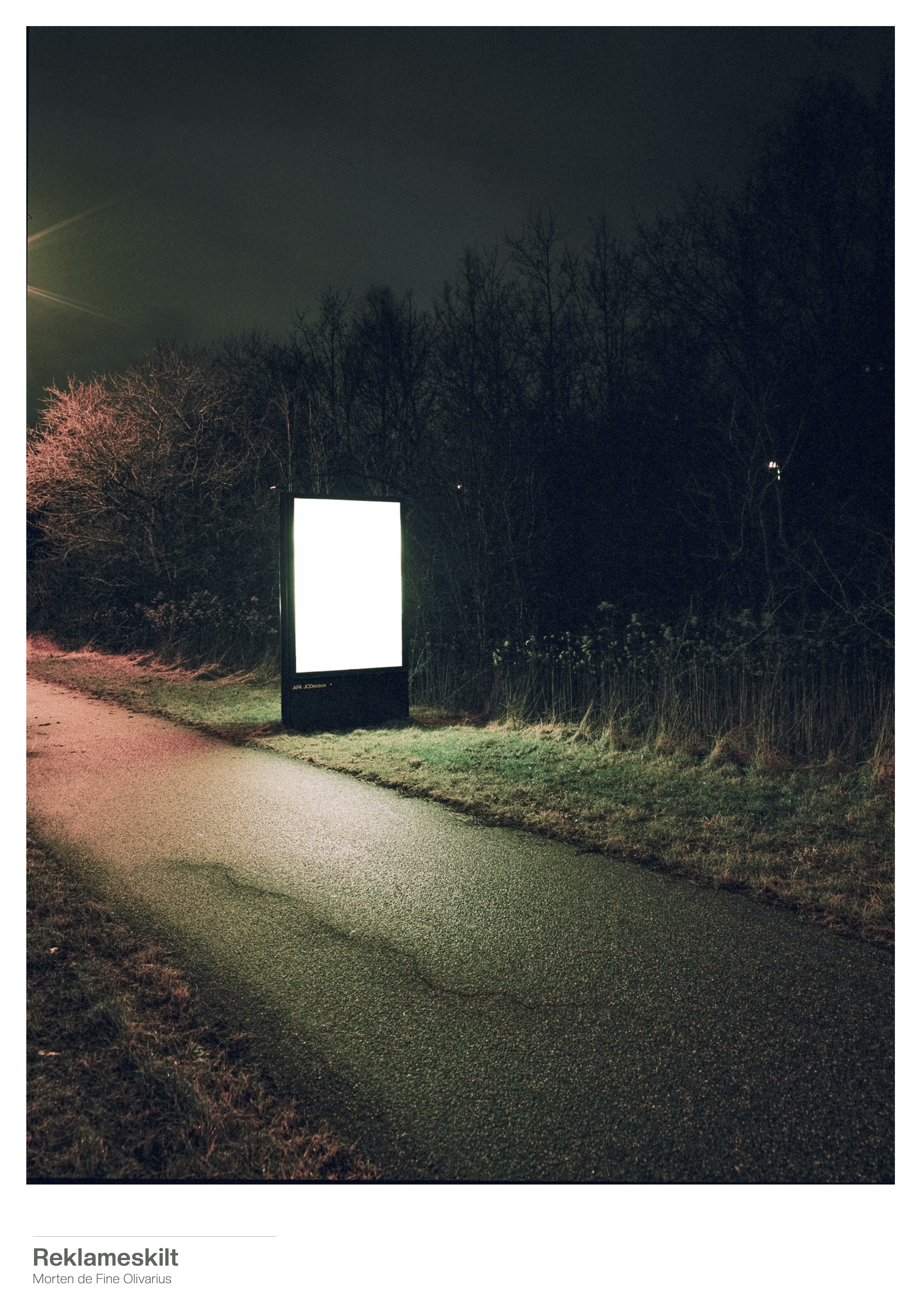 Reklameskilt. 300 DKK. 35x50 cm poster.