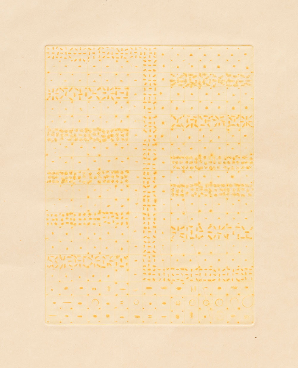 Untitled, 2019, drypoint and chisels on Atsukuchi paper, 48,75 x 32,25 cm (paper size)