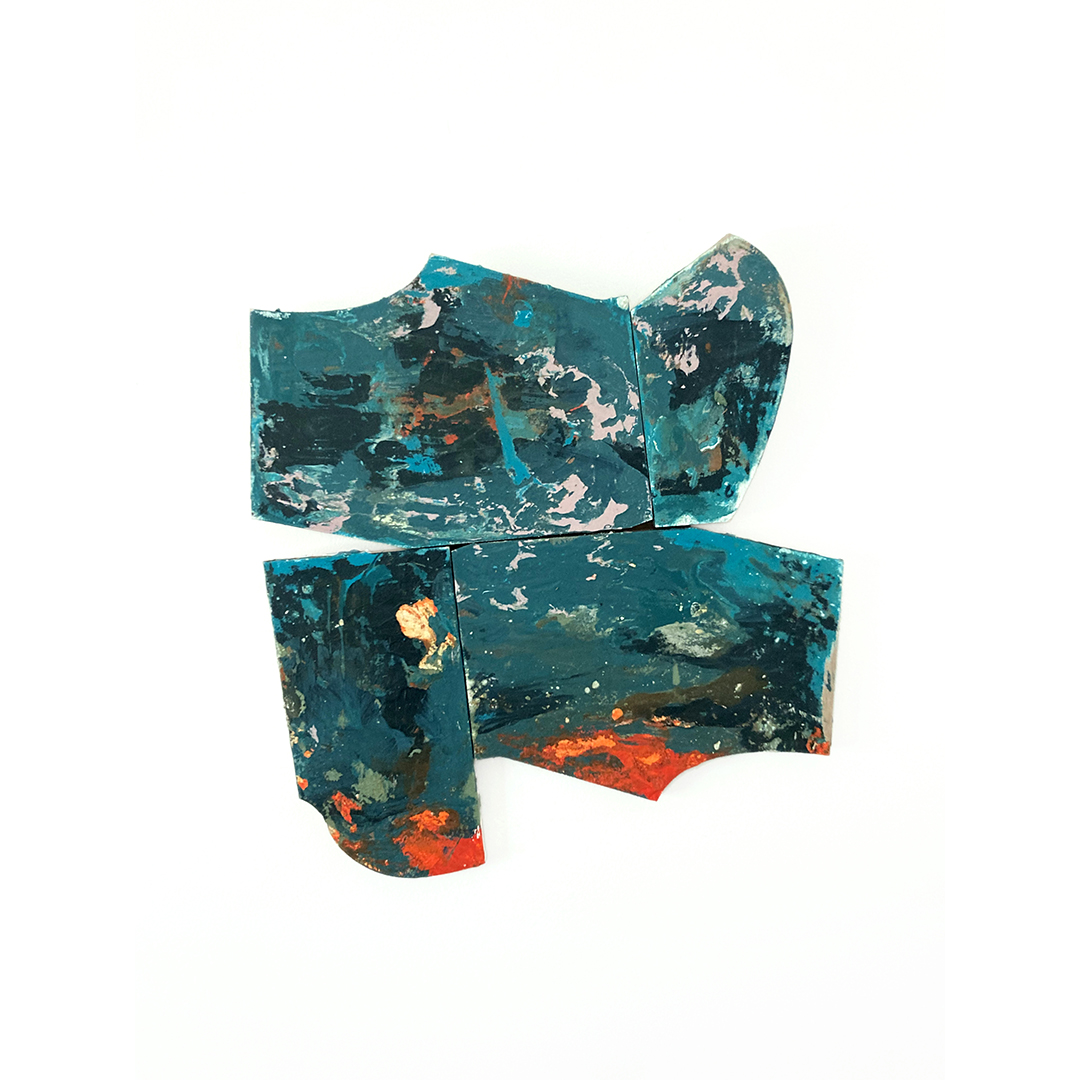 SPRING RYTHM NUMBER 7 (2023) Acrylic paint on timber board. 39 x 41cm