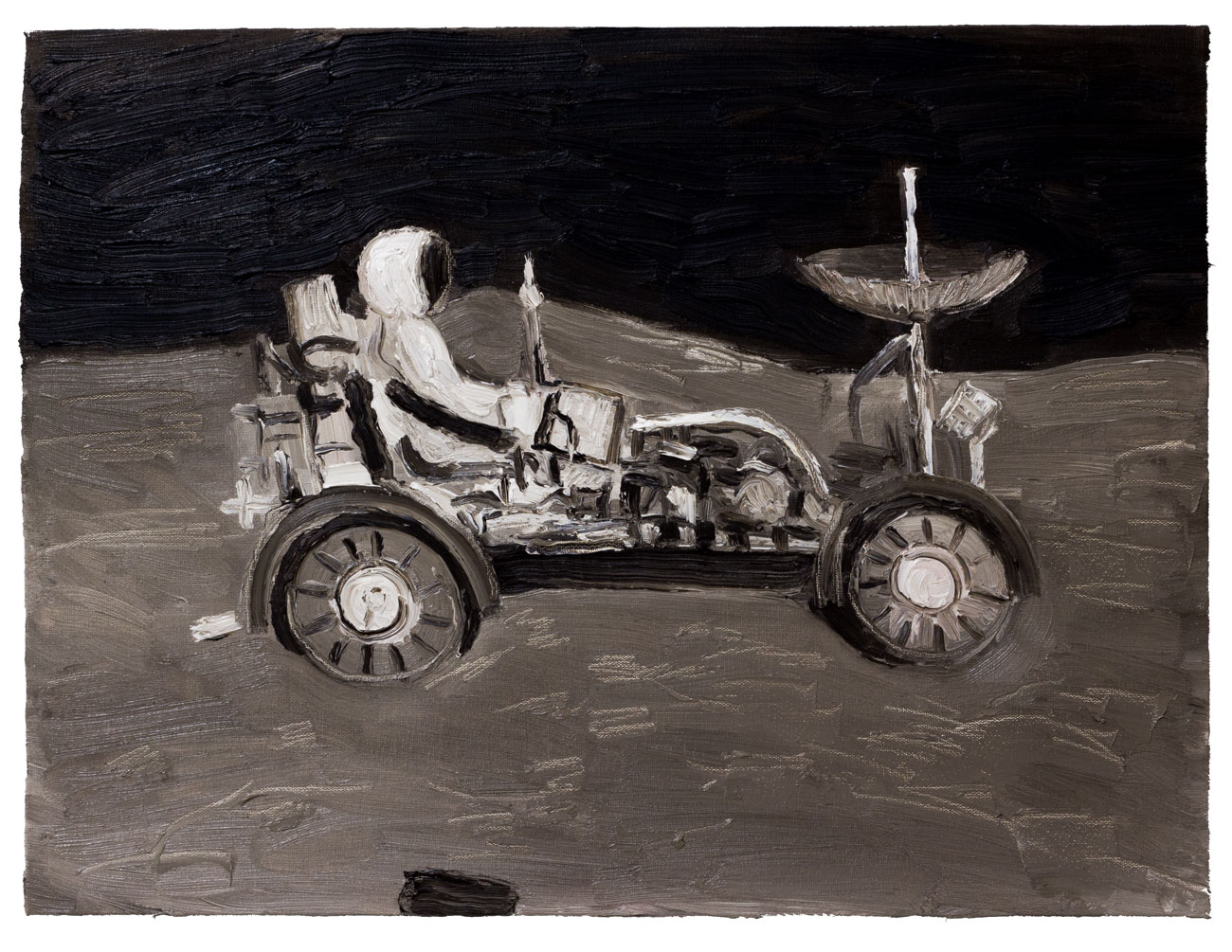 Carro lunar, 2017, &oacute;leo sobre tela, 30 x 40 cm