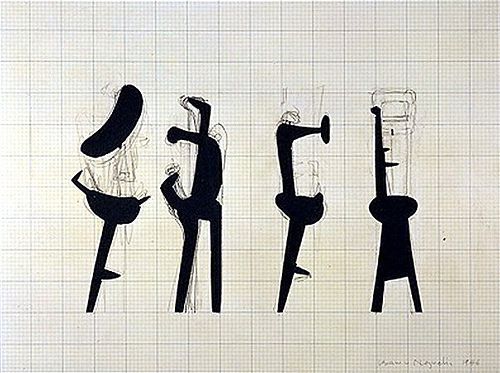 Victor Pasmore print- Points of Contact,1970