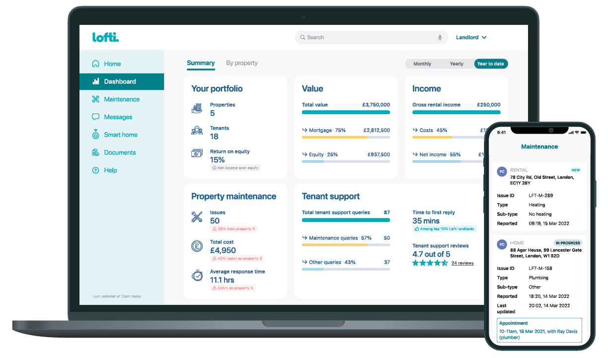 Lofti web and mobile apps