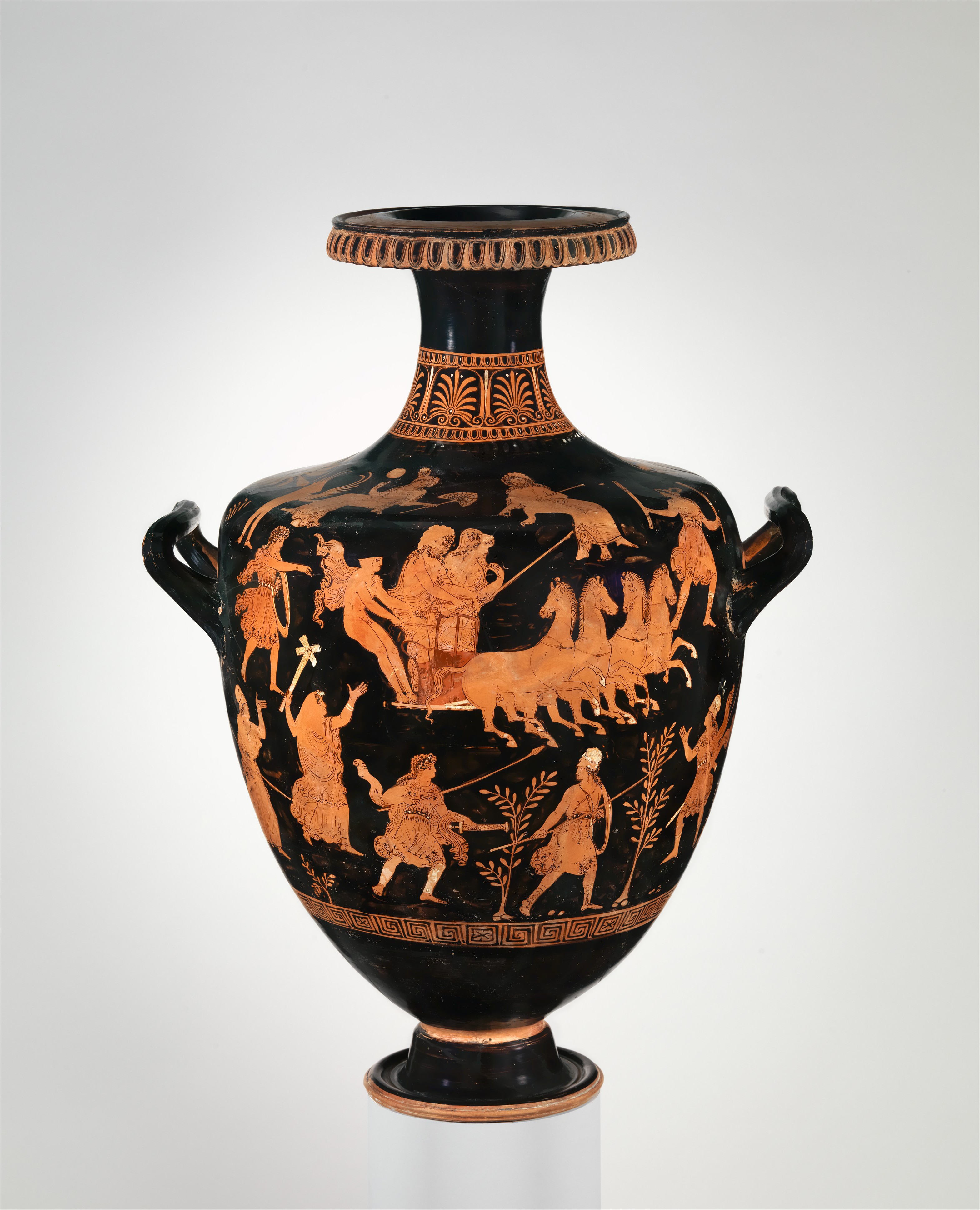 Red-figure hydria (water jar) depicting the abduction of Persephone, ca. 340-330 BCE. The Metropolitan Museum of Art, New York Gift of Miss Matilda W. Bruce, 1907