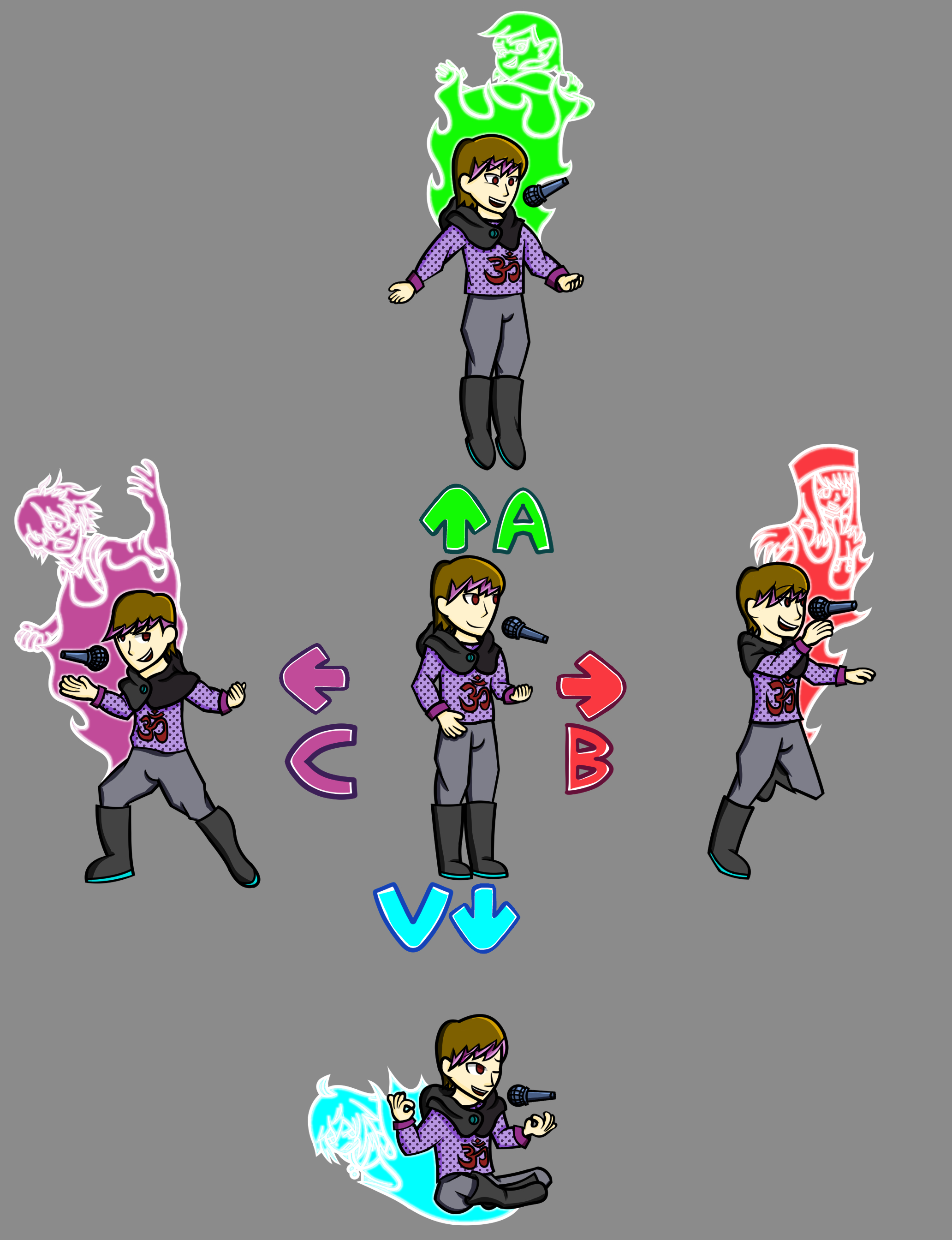 Of Beats and Bars: Dartzura Sprite Key PosesClip Studio Paint, 2064x2688 pixels, 2022