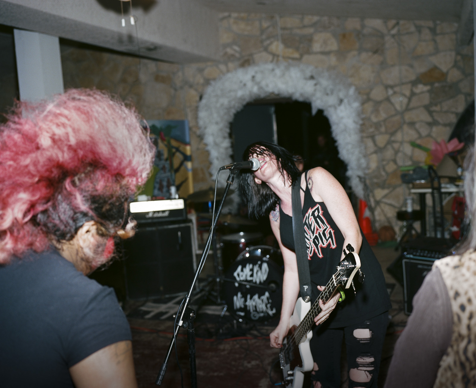 Molly Mess, of the California band Some Kind of Nightmare, plays to a local crowd at Casa de la Cultura in Del Rio.