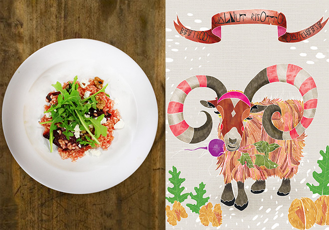 Beetroot & Goats Cheese Risotto by Belinda Suzette