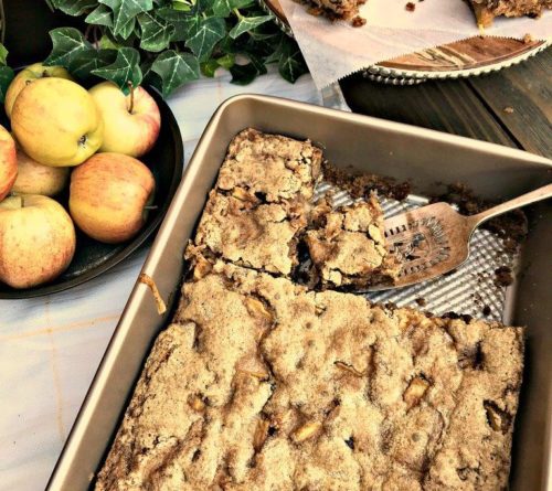 A tasty pan of german apple cake