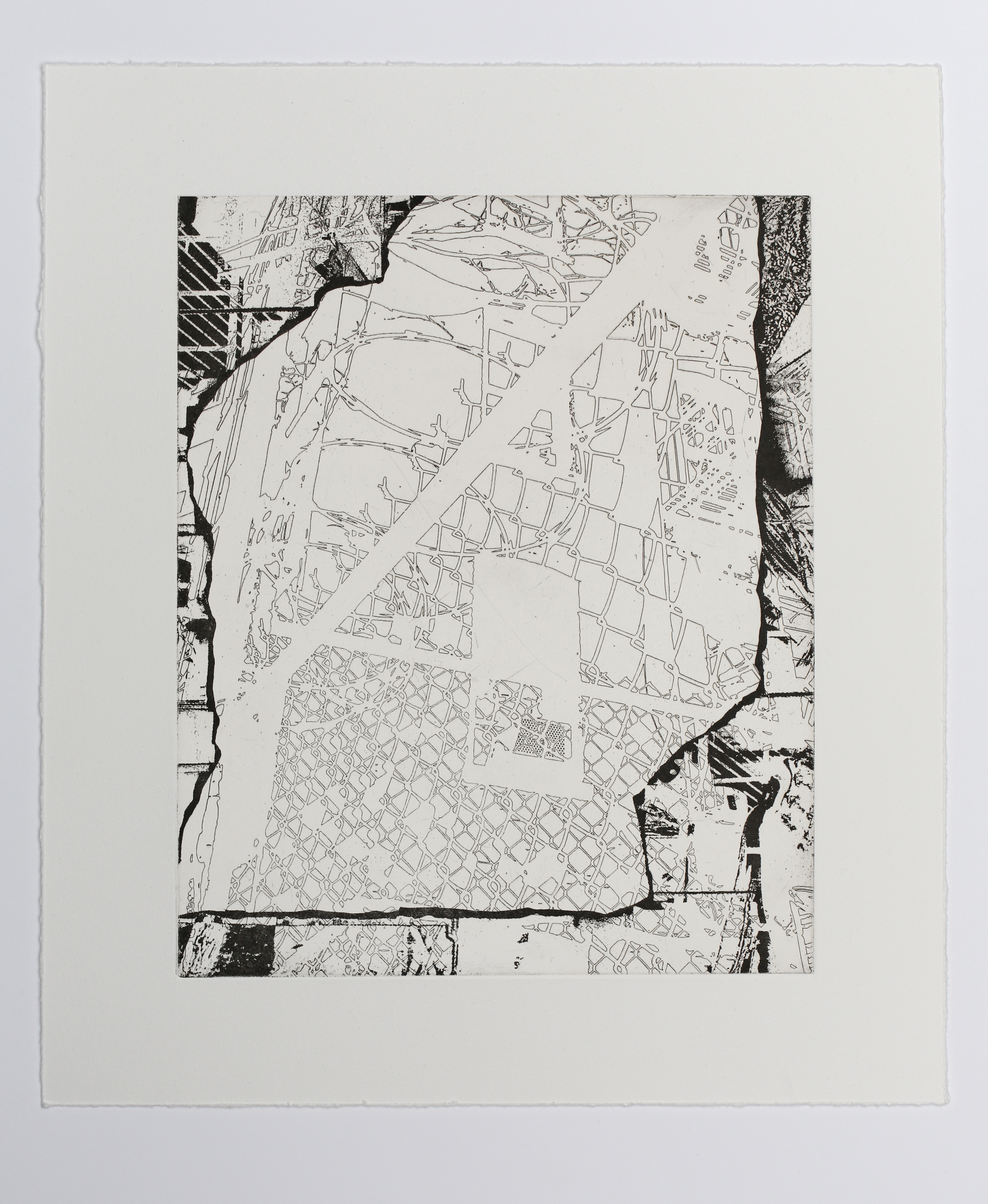 West Broadway, laser-cut etching with aquatint on paper, 9 ½” x 12” (image); 13 ¾” x 16” (paper), 2024  