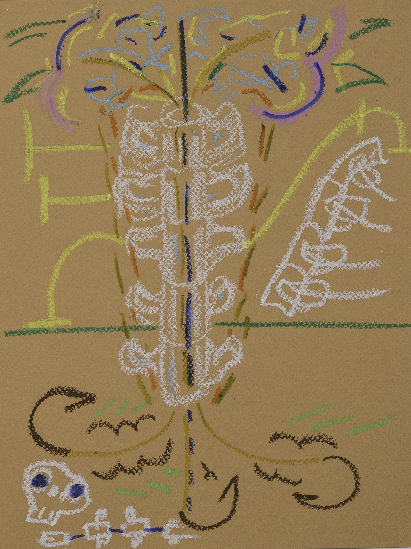 Test Pit of the Carrot City Snow Removal Machine (2022)  Circuits 9x12  in   Oil Bar on Cotton Paper