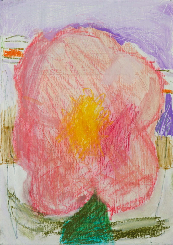 A Flower(Pink), 2020, acrylic, color pencil on canvas, 30x21.5cm.