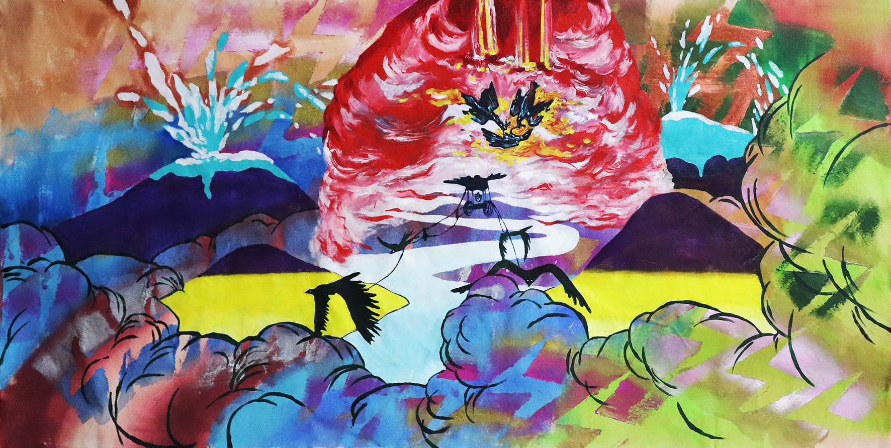 한번 성했던 자는 반드시 쇠한다, Acylic on Linen, 88x160cm, 2025