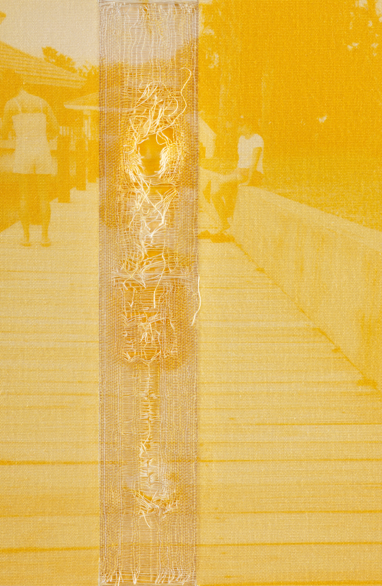 dani caught a fish in florida, 2003 — unique pigment inkjet print on cotton, 2021, 6" x 4"