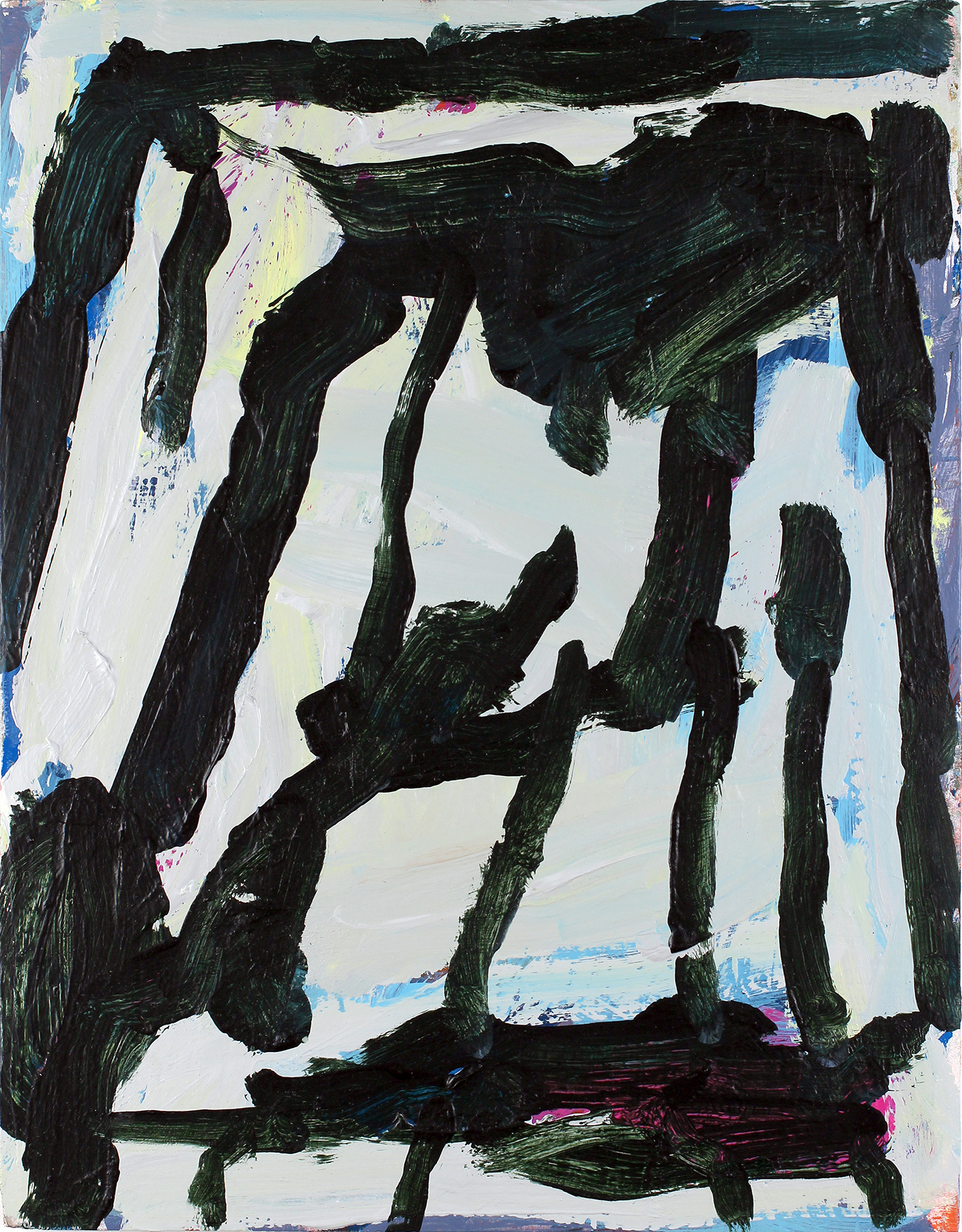 Bag of Snakes, 36x28cm, Acrylic and enamel on plywood panel, 2020