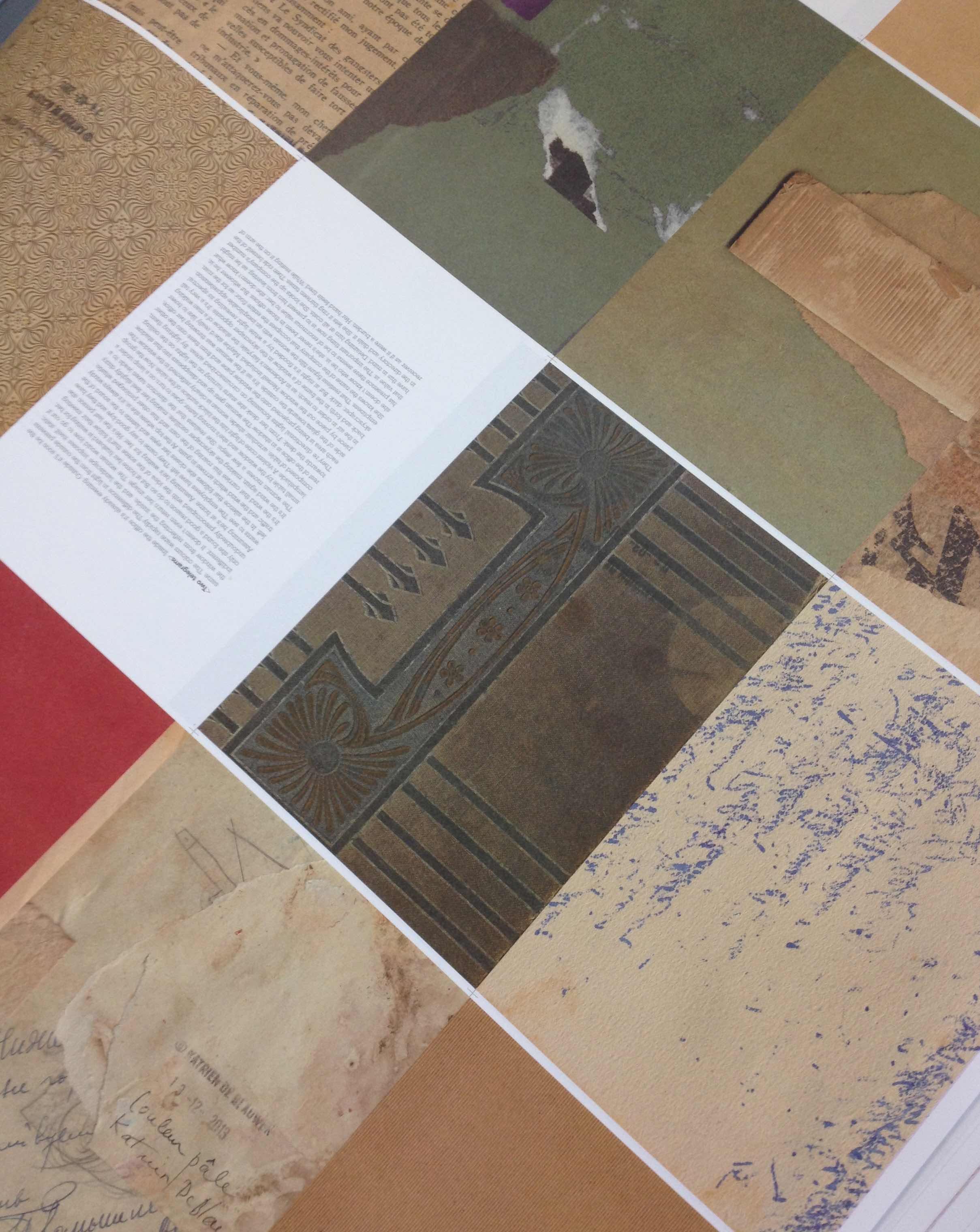 alt="Katrien de Blauwer's book printing sheets"