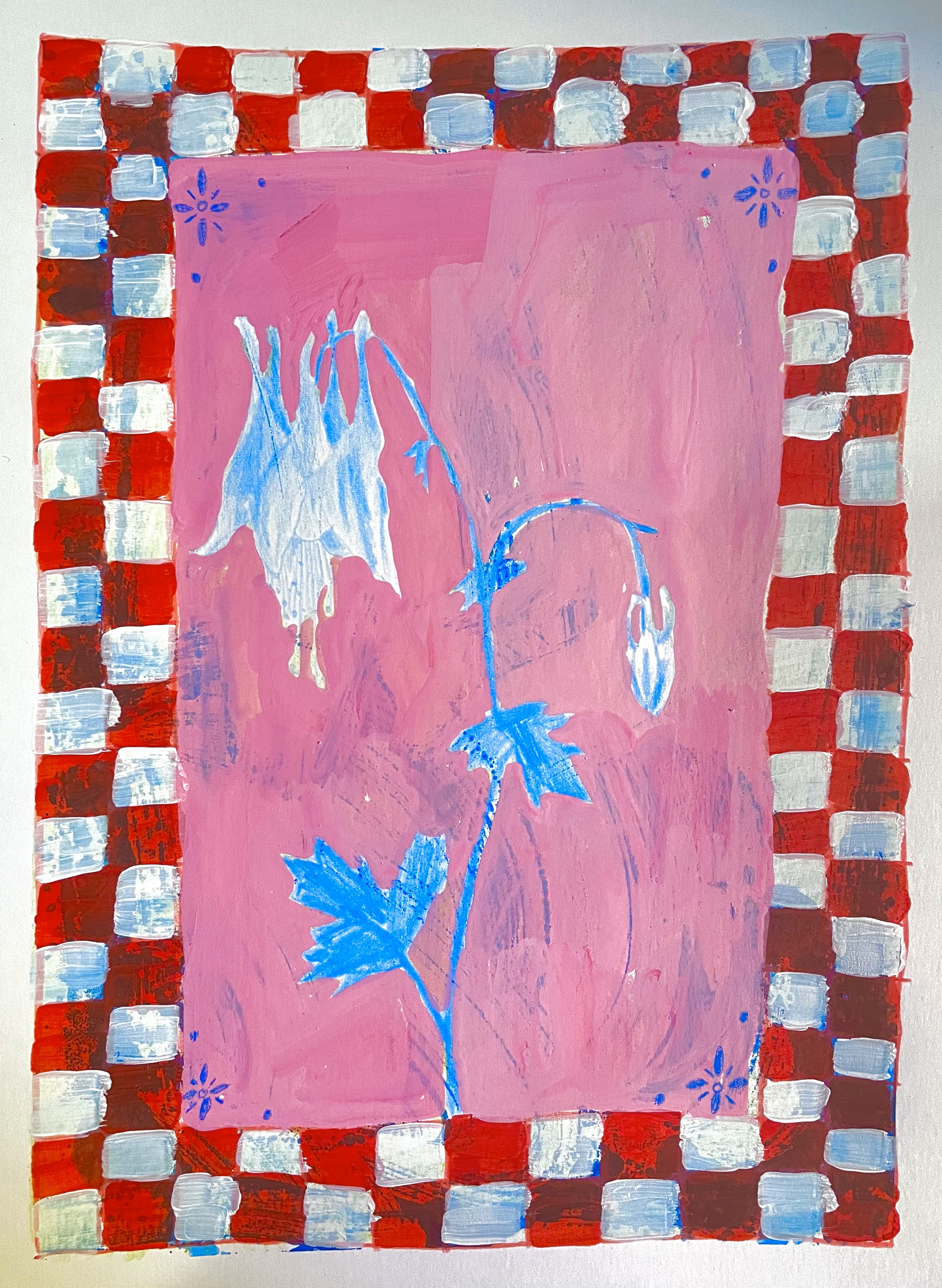 wild columbine, mixed media, 2022